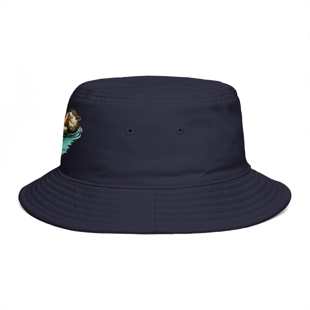Otter Float Bucket Hat | Cute River Otter Relaxing on Water, Casual Outdoor Sun Hat