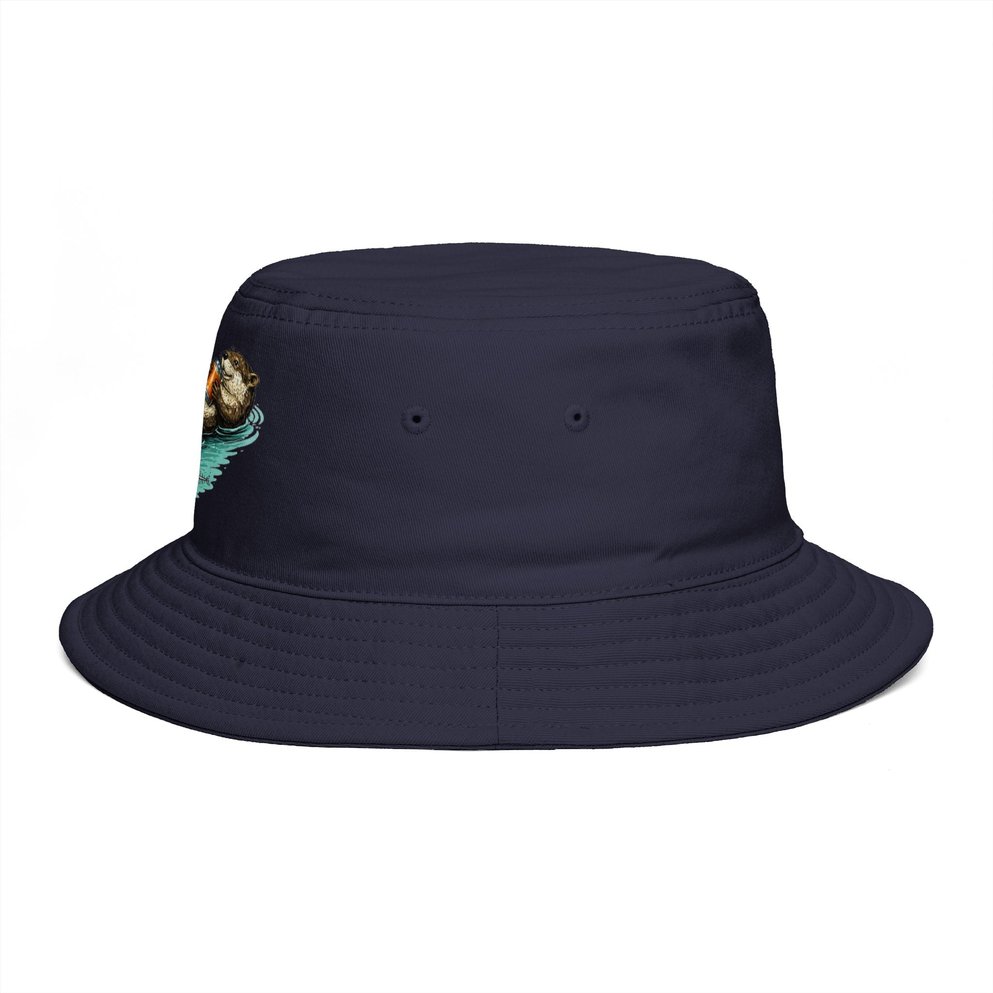 Otter Float Bucket Hat | Cute River Otter Relaxing on Water, Casual Outdoor Sun Hat
