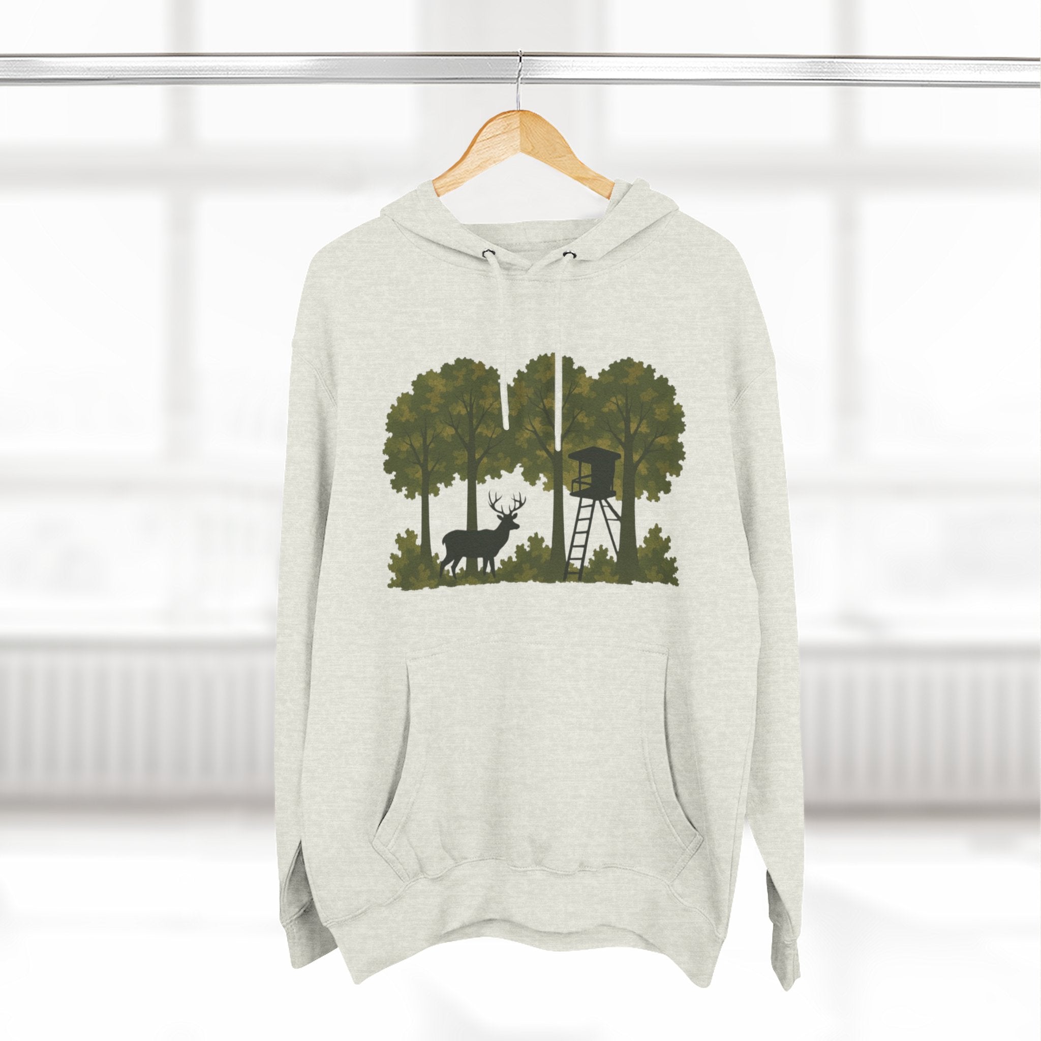 Deer Stand Forest Hoodie | Hunting Lodge Woodland Sweatshirt