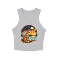 Fox Sunset Racer Tank Top | Vintage Beach Moon Graphic