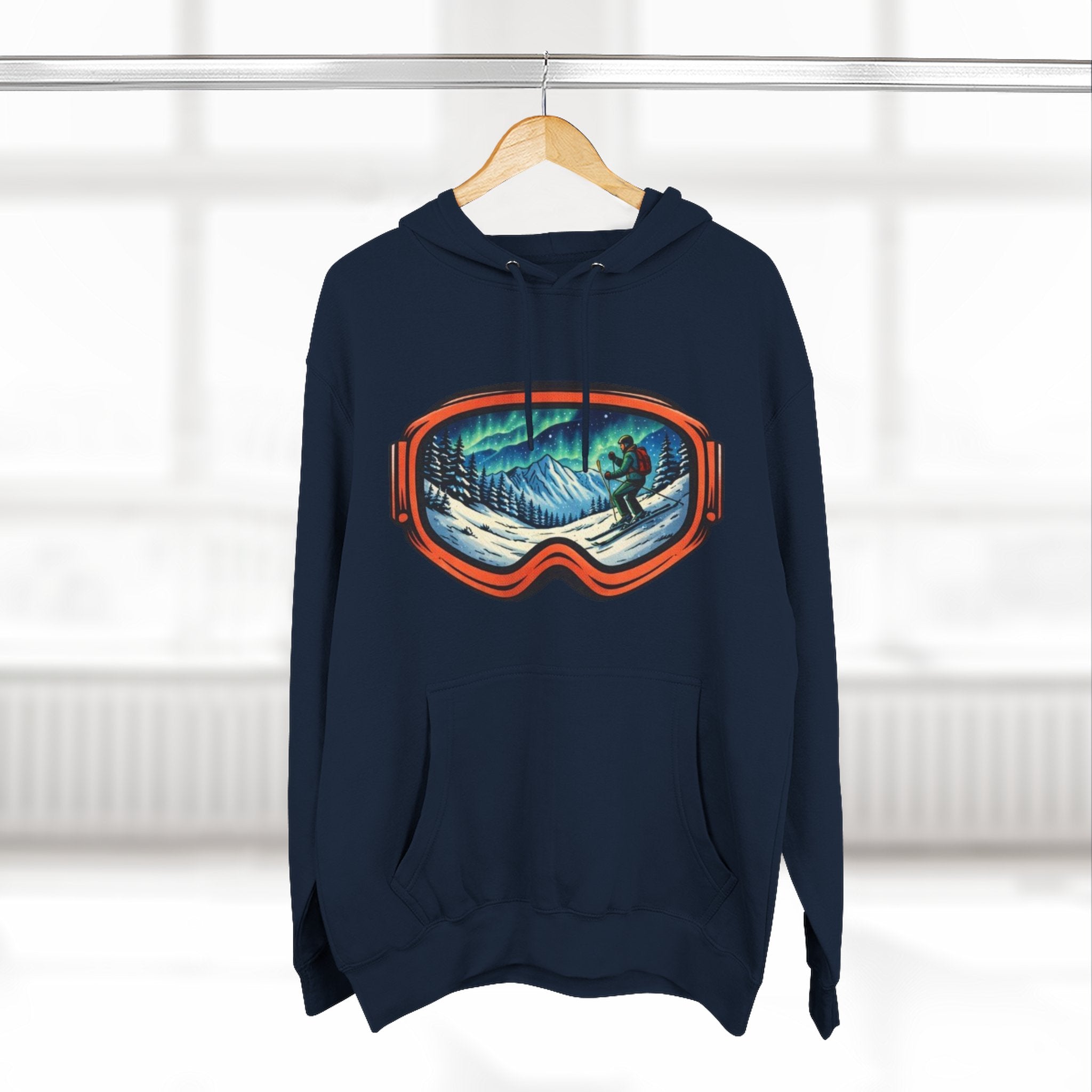 Ski Snowboard Goggles Graphic Hoodie — Mountain Rider Winter Pullover