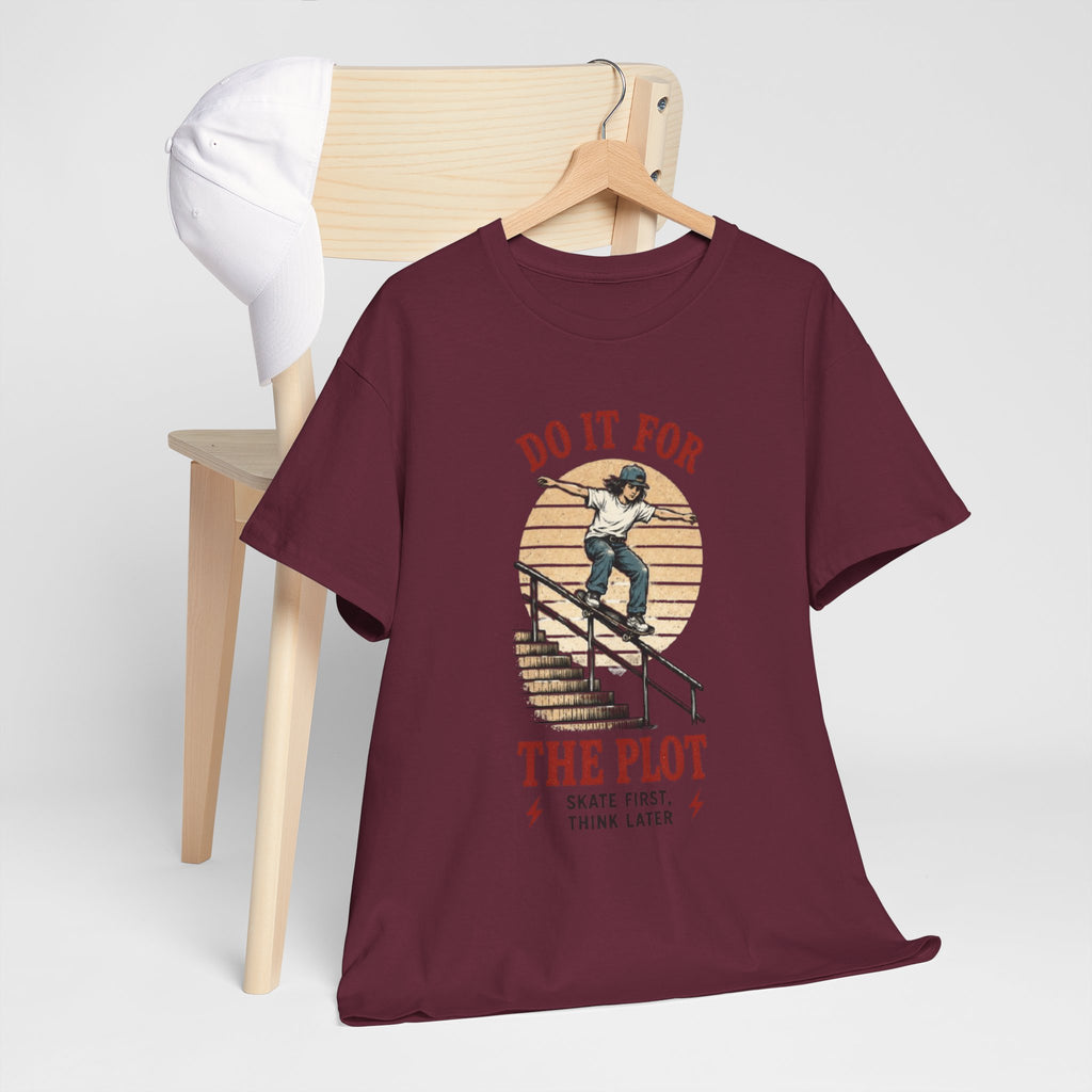 Skate Tee | "Do It For The Plot" Retro Skateboarding Graphic Shirt