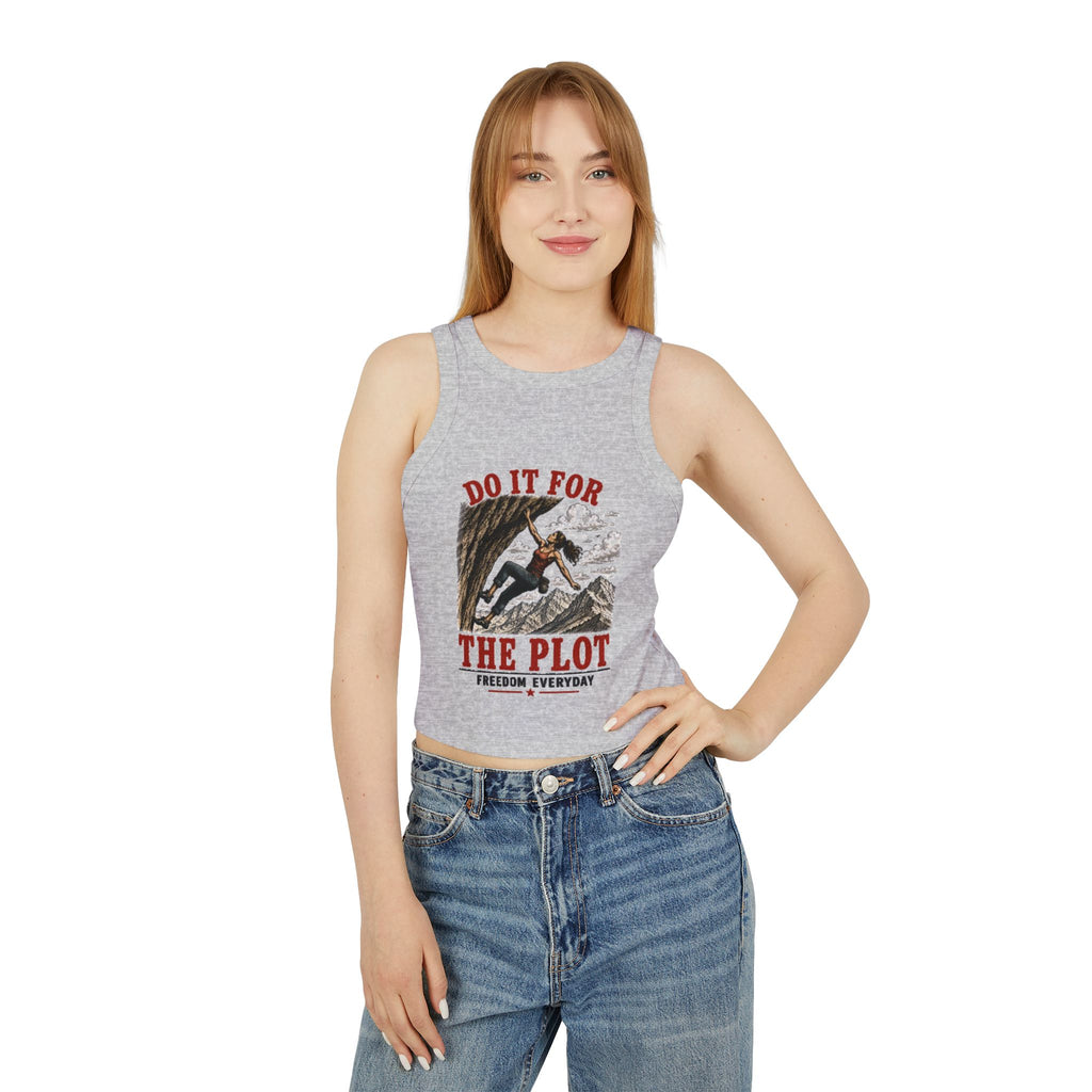 Do It For The Plot Racer Tank Top | Vintage Climber Graphic