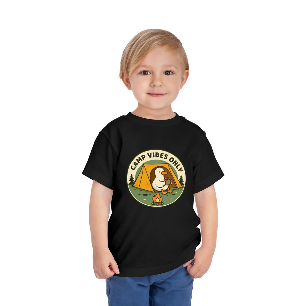 Camp Vibes Only Toddler Tee | Cute Camping Duck Graphic Shirt