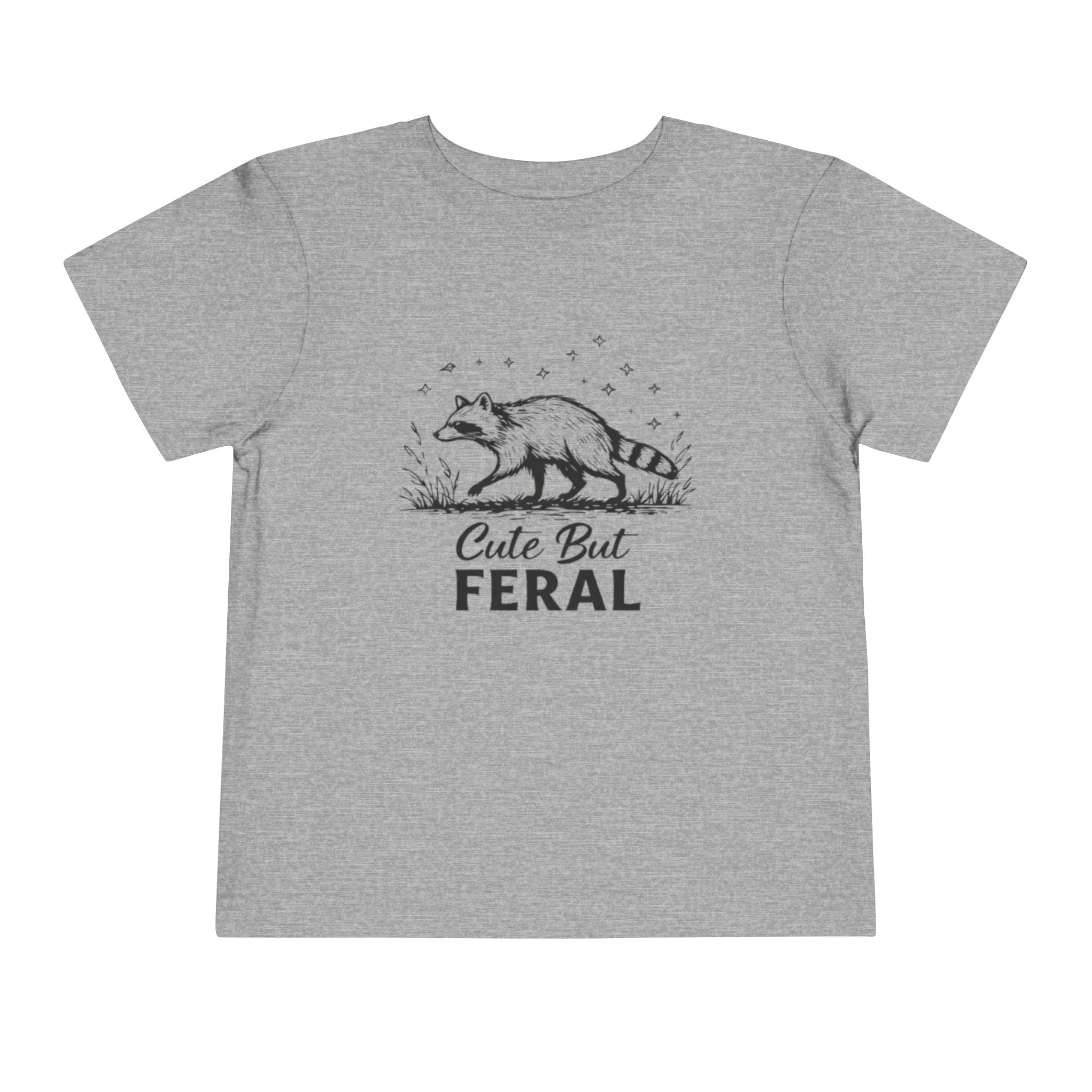 Toddler Tee | "Cute But Feral" Raccoon Graphic