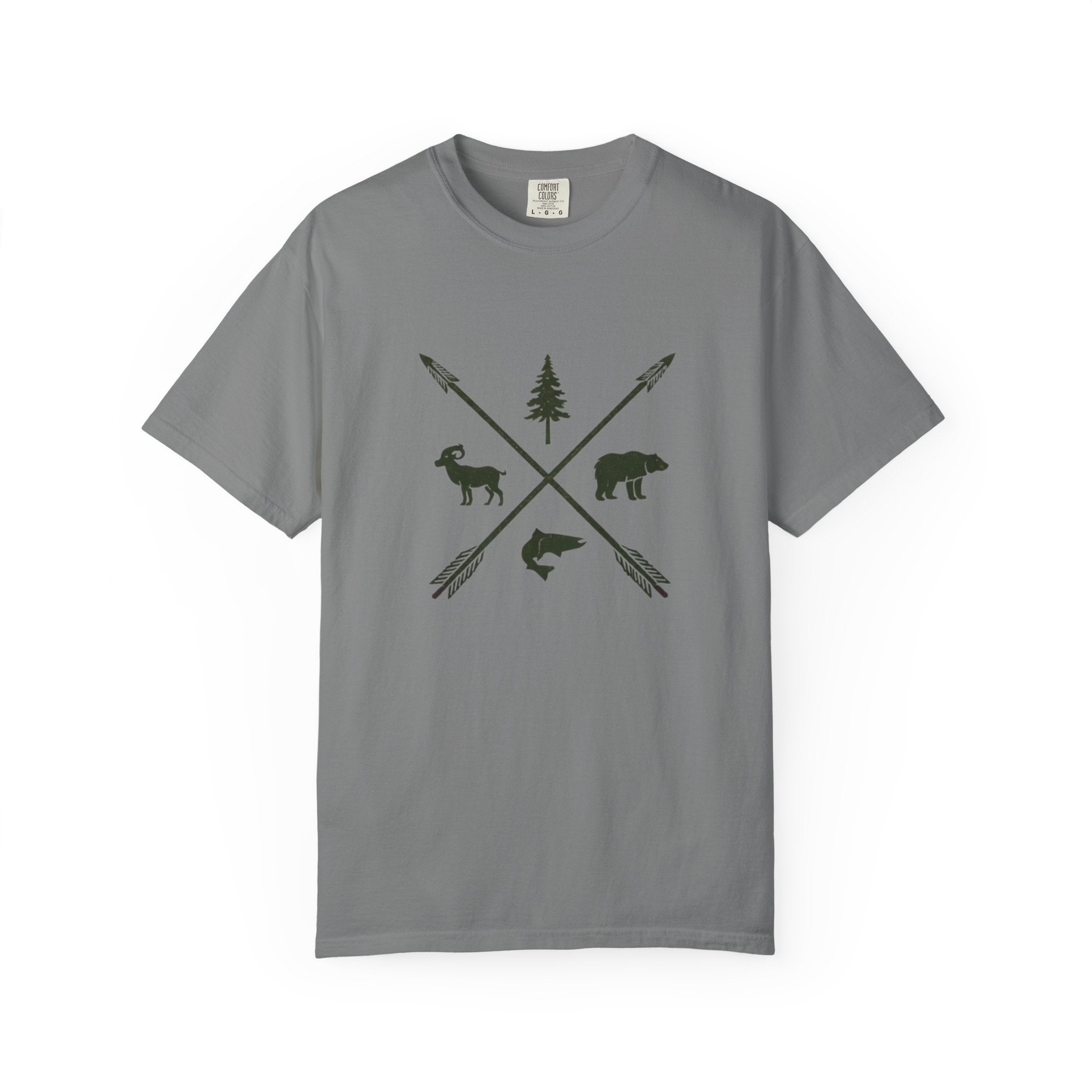 Outdoor Adventure T-Shirt | Forest Wildlife Arrows Design