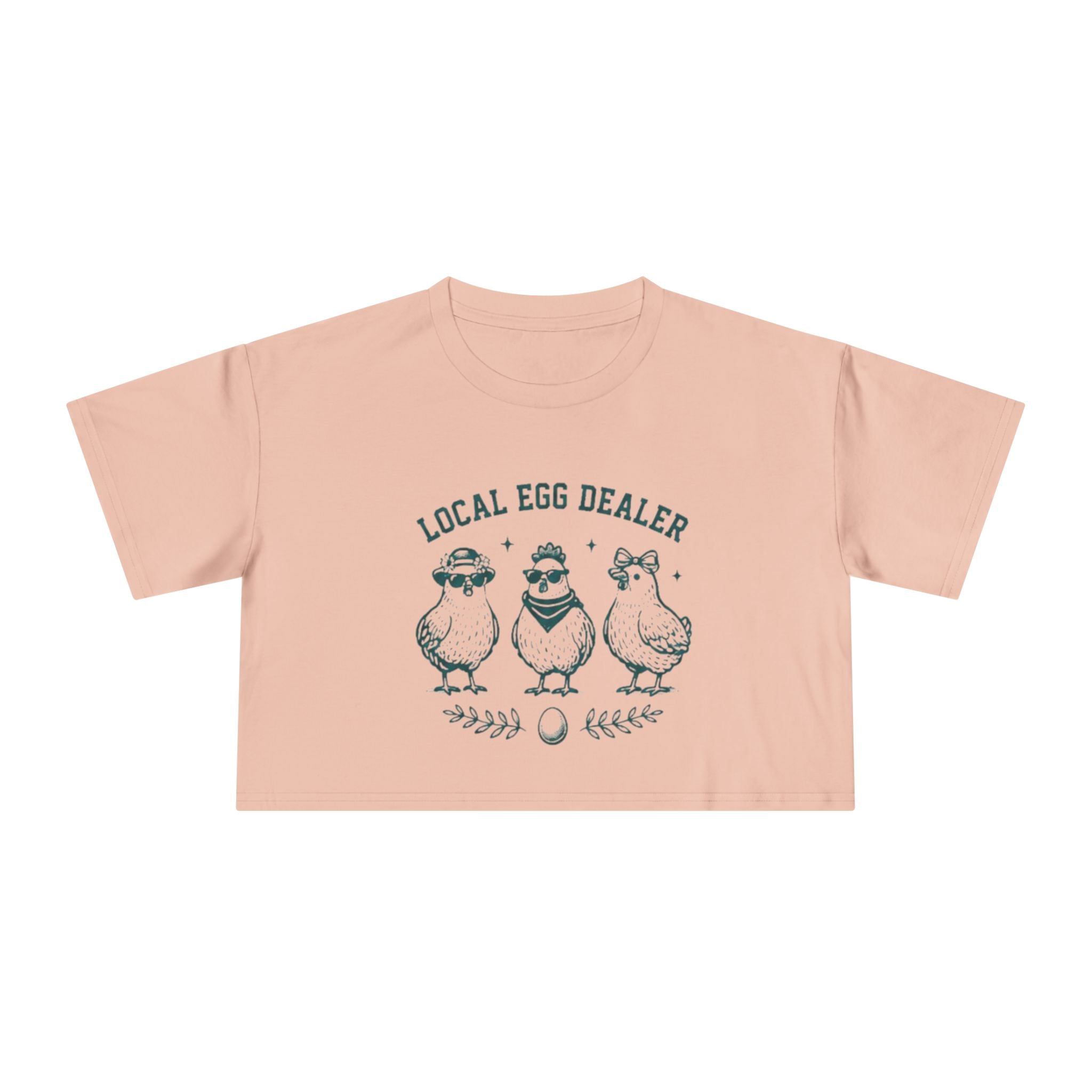 Crop Tee | "Local Egg Dealer" Cute Chickens Graphic for Farm Girl