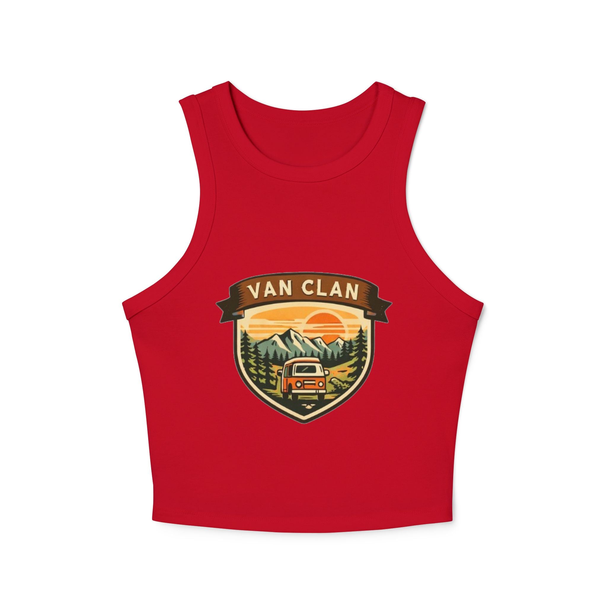 Van Clan Adventure Tank Top | Womens Outdoor Camper Badge Racer Tank