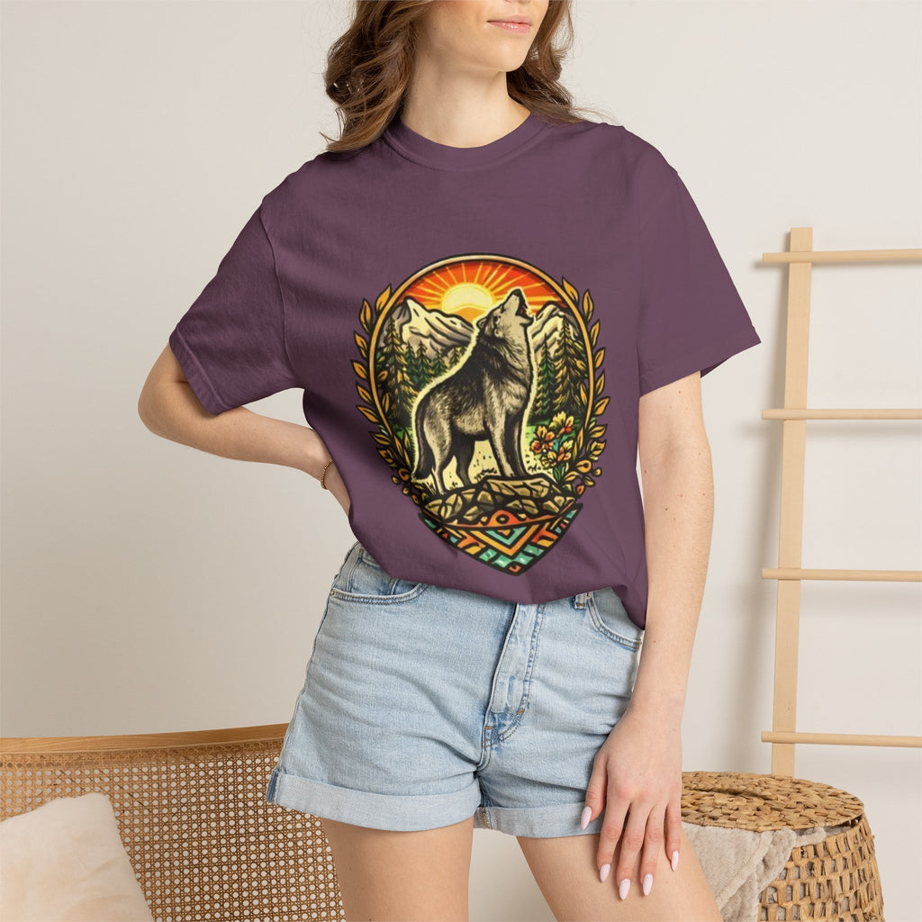 Wolf Howl Mountain T-Shirt | Vintage Nature Graphic Tee