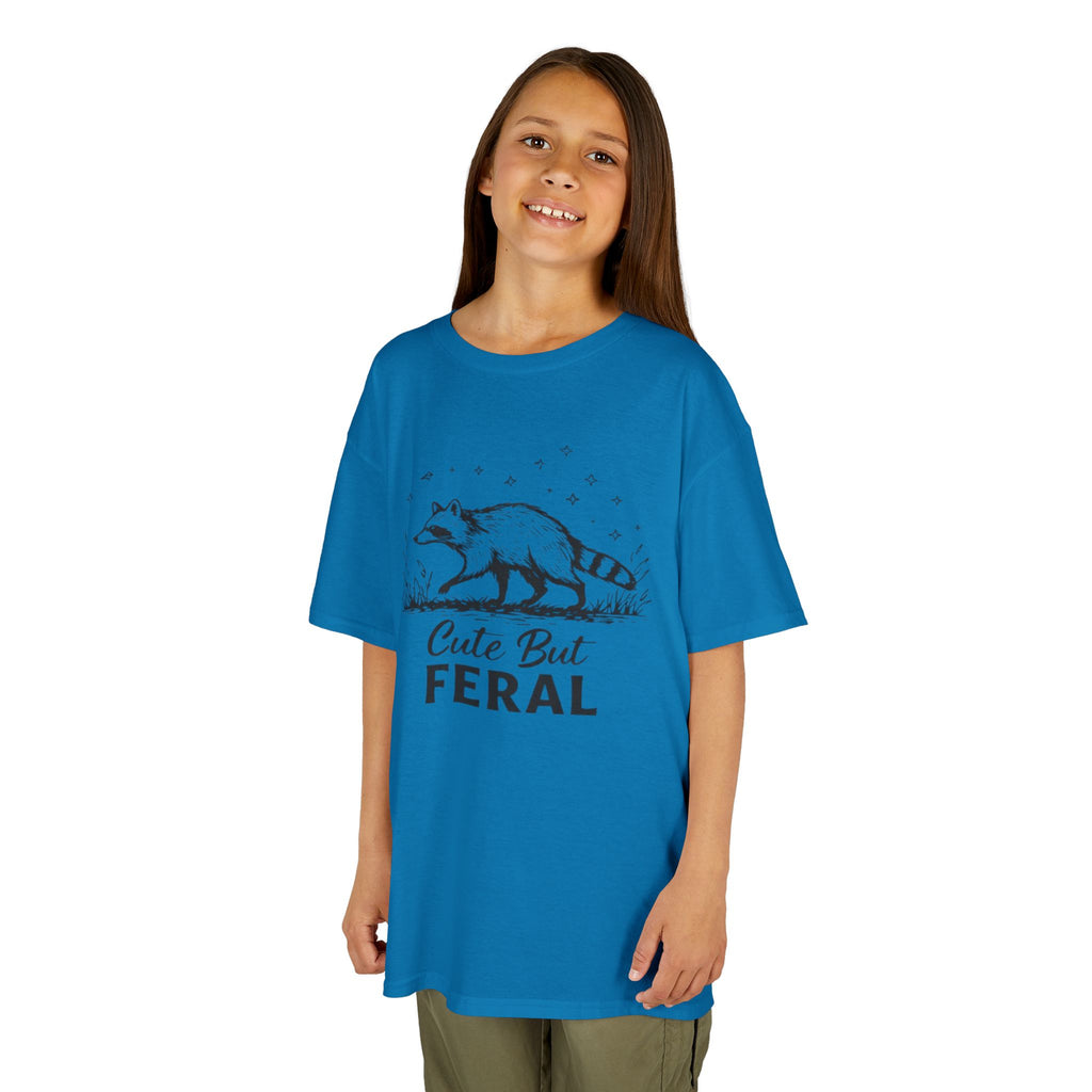 Kids Tee | Cute But Feral Raccoon Graphic