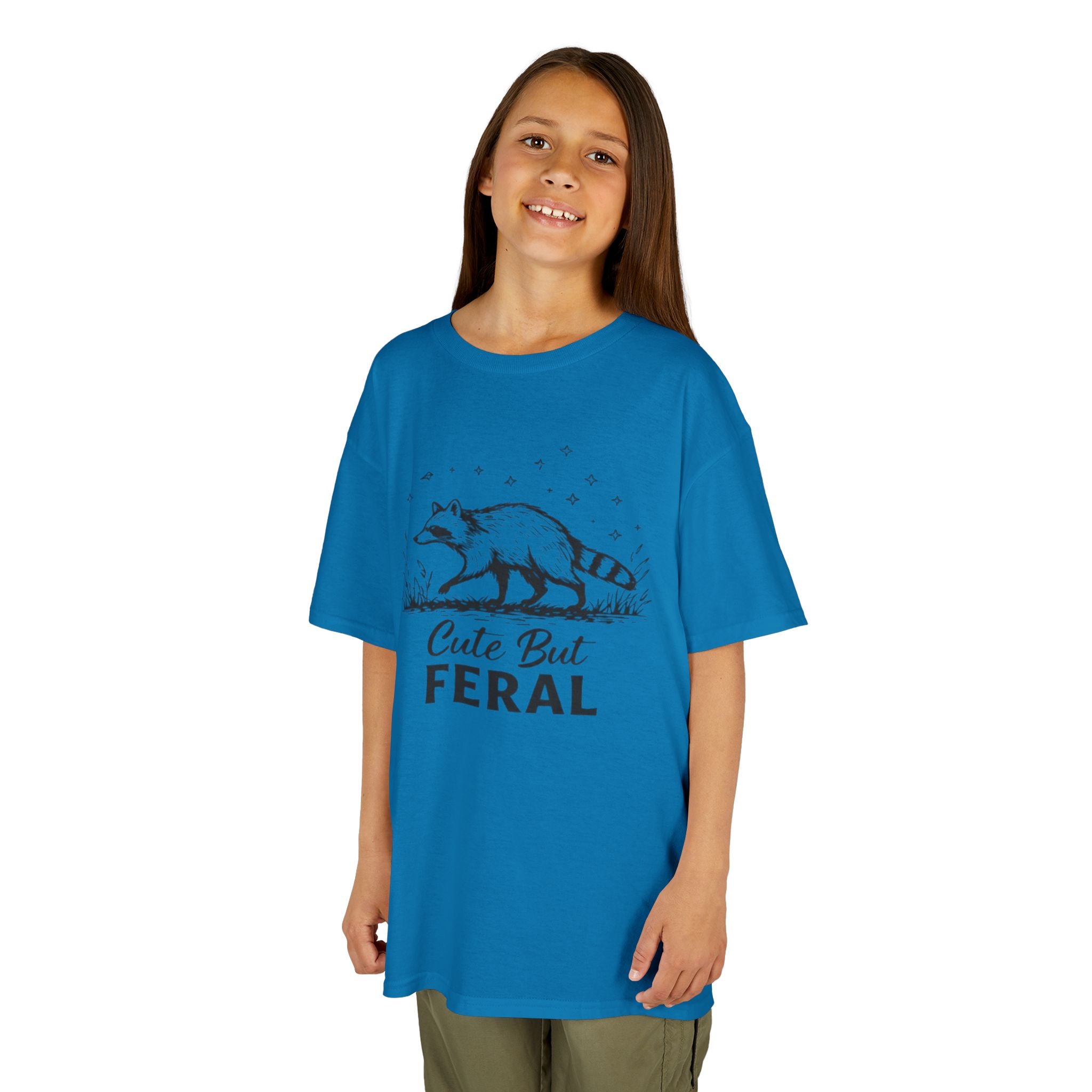 Kids Tee | Cute But Feral Raccoon Graphic