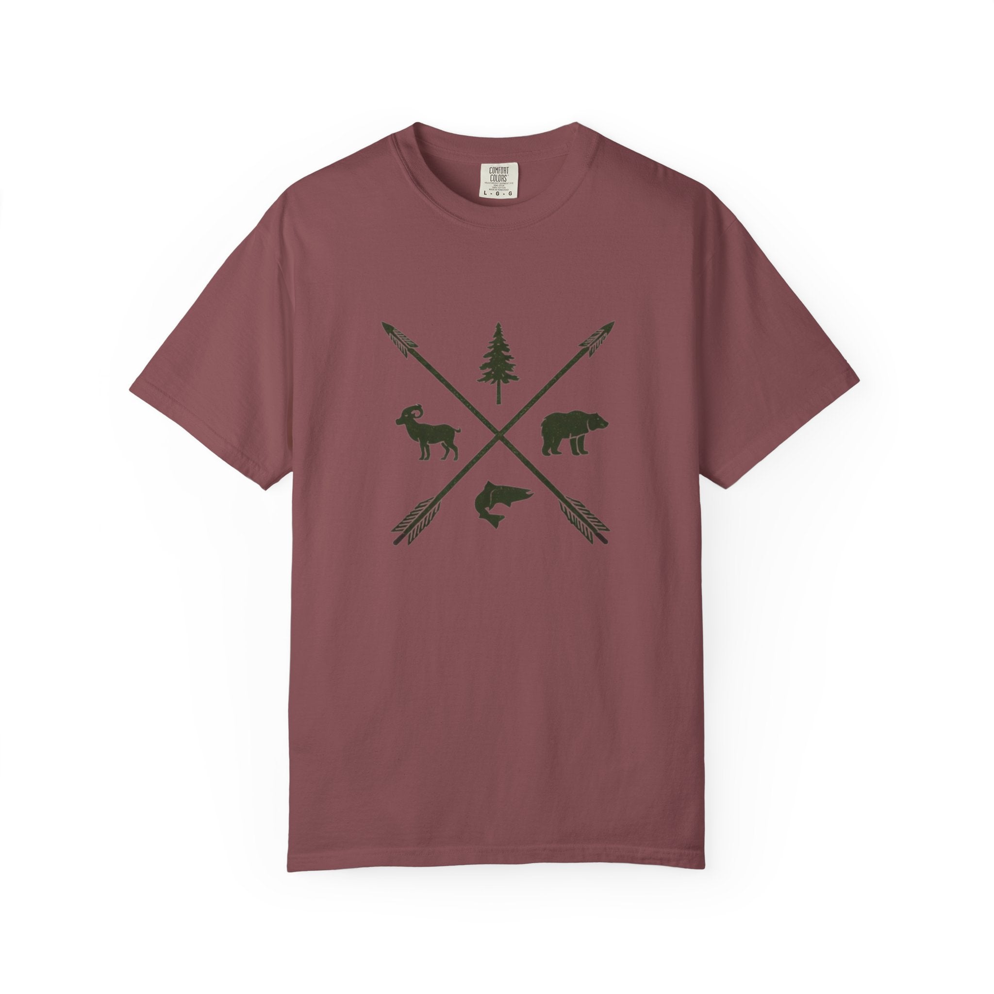 Outdoor Adventure T-Shirt | Forest Wildlife Arrows Design
