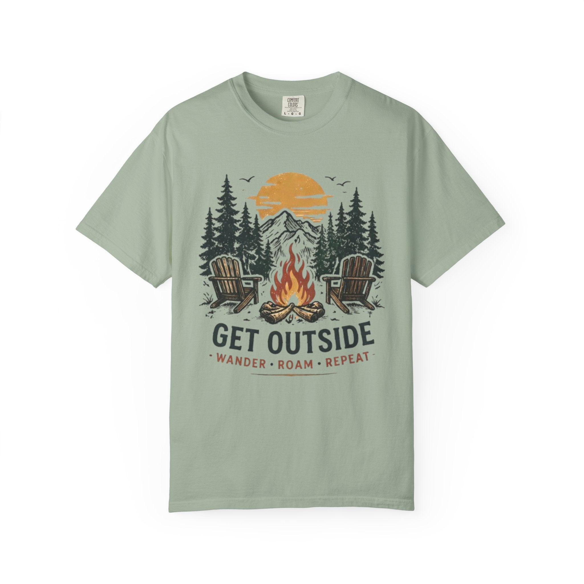 Get Outside Campfire T-Shirt | Outdoor Adventure Graphic Tee