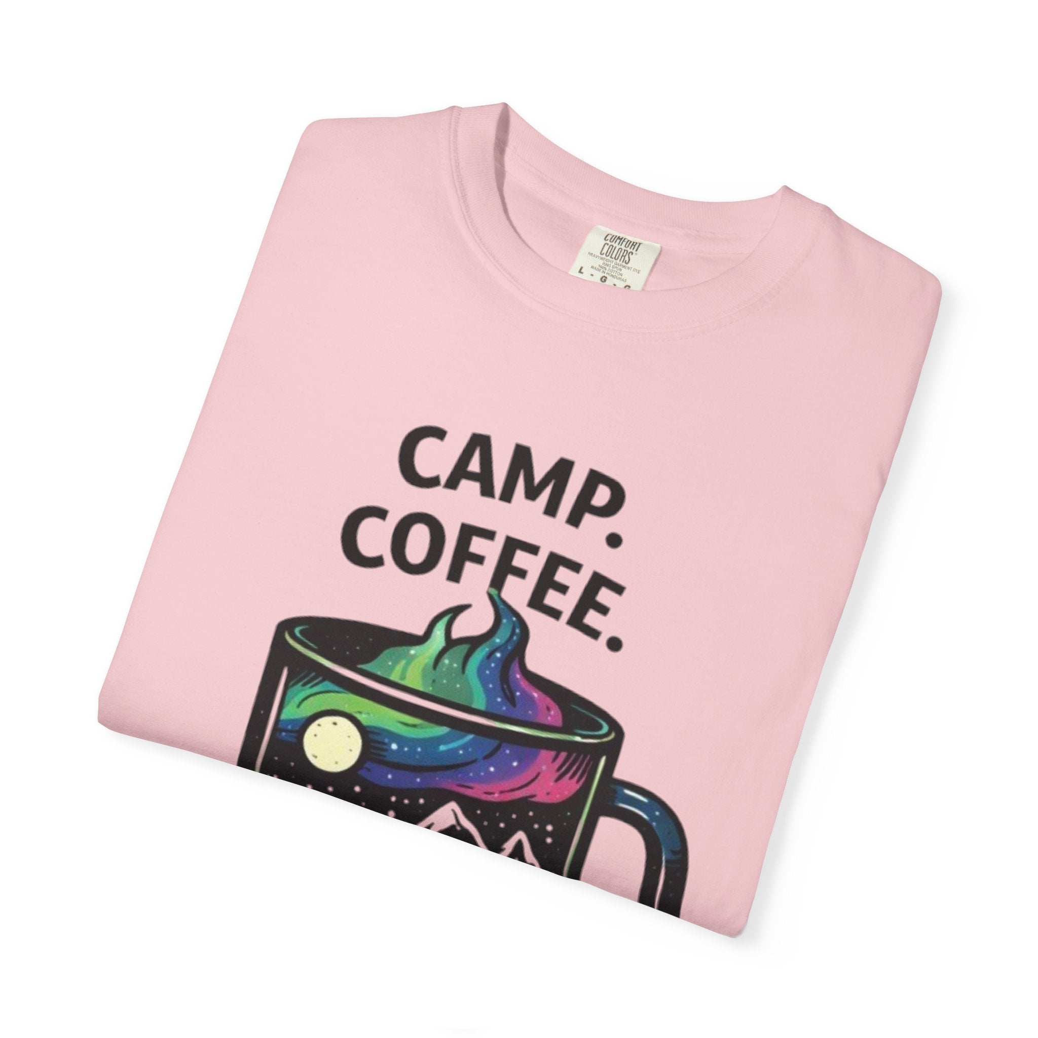 Camp Coffee Repeat T-Shirt | Camping Mug Graphic Tee