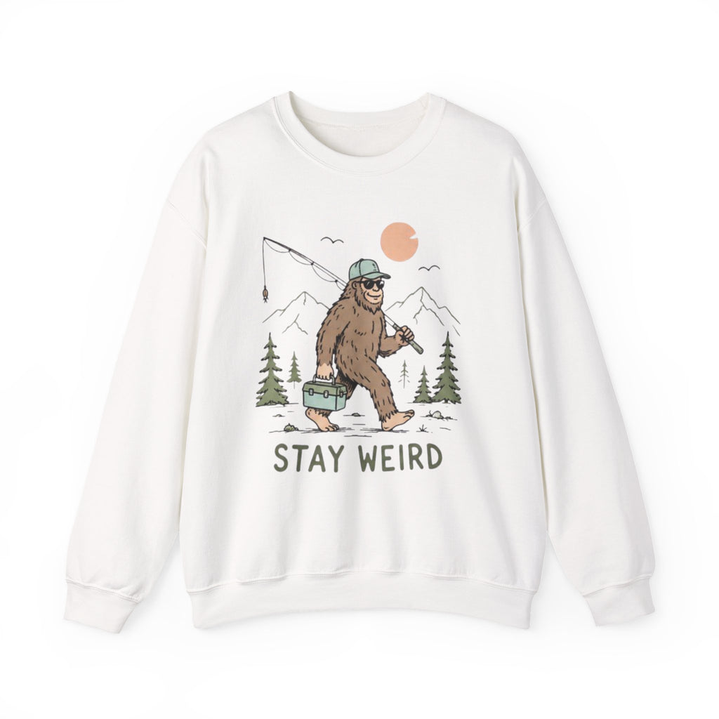 Stay Weird Bigfoot Fishing Sweatshirt