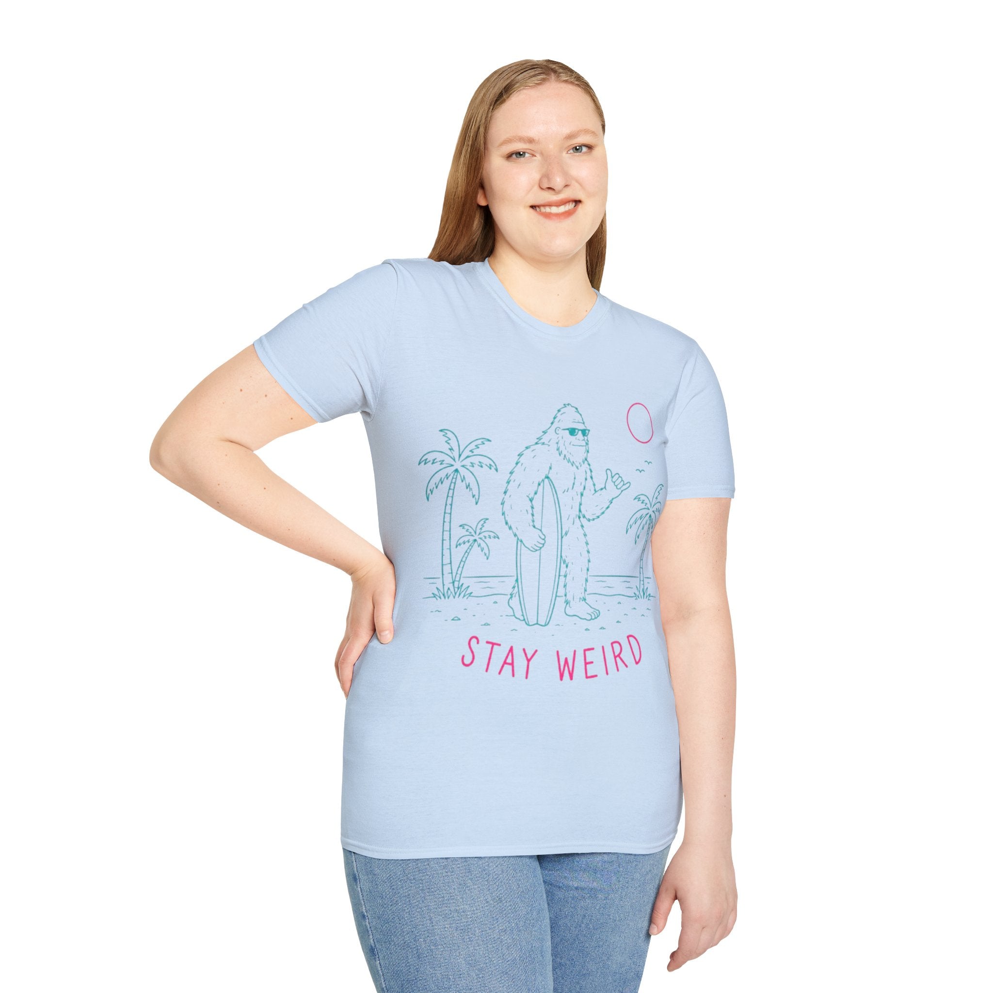 Stay Weird Bigfoot Surf T-Shirt
