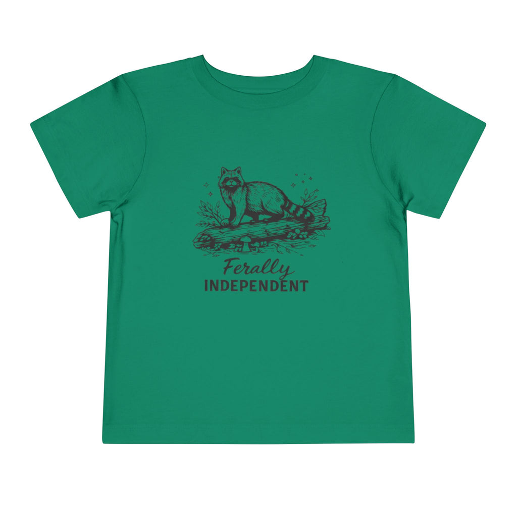 Toddler Tee | "Ferally Independent" Raccoon Graphic Kids Shirt