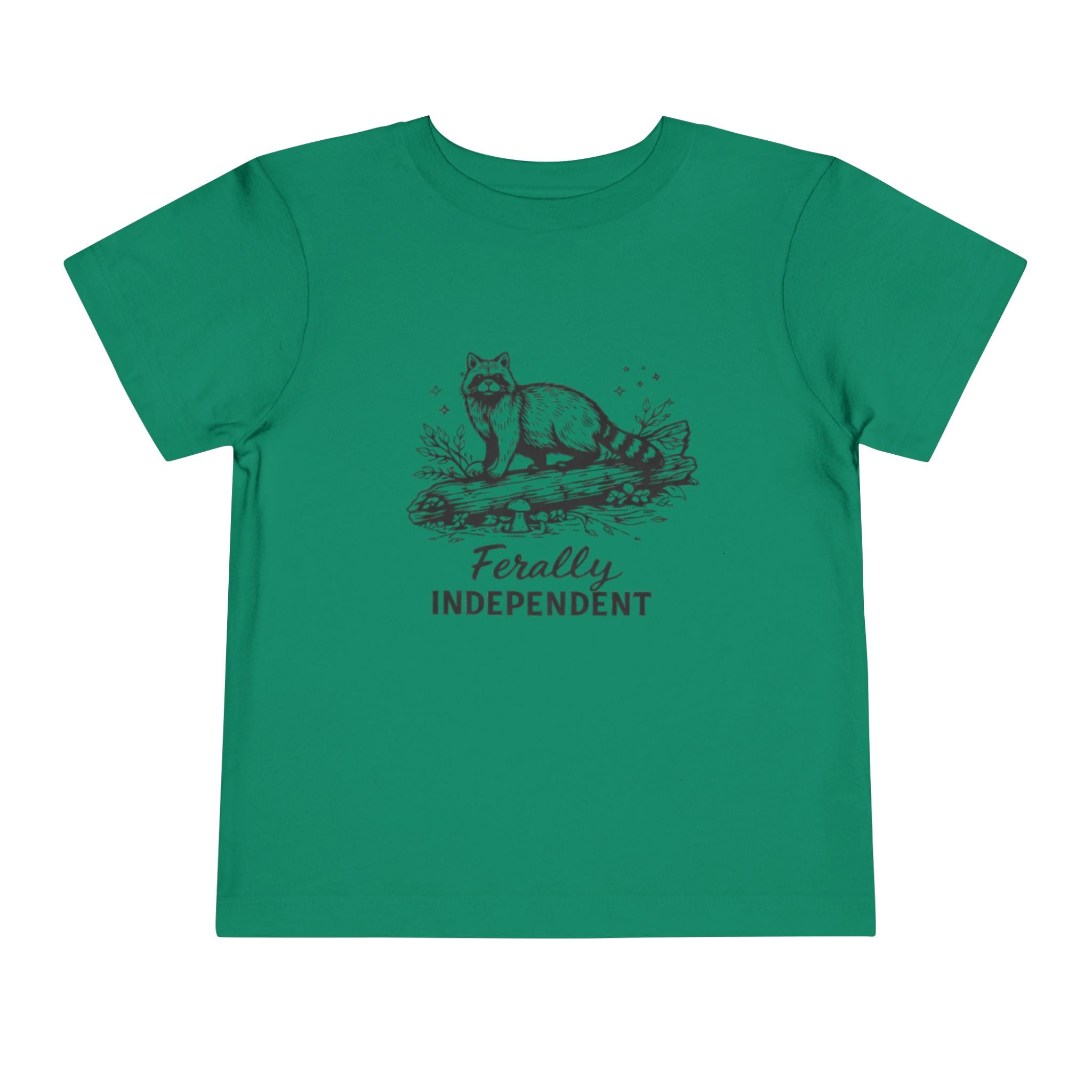 Toddler Tee | "Ferally Independent" Raccoon Graphic Kids Shirt