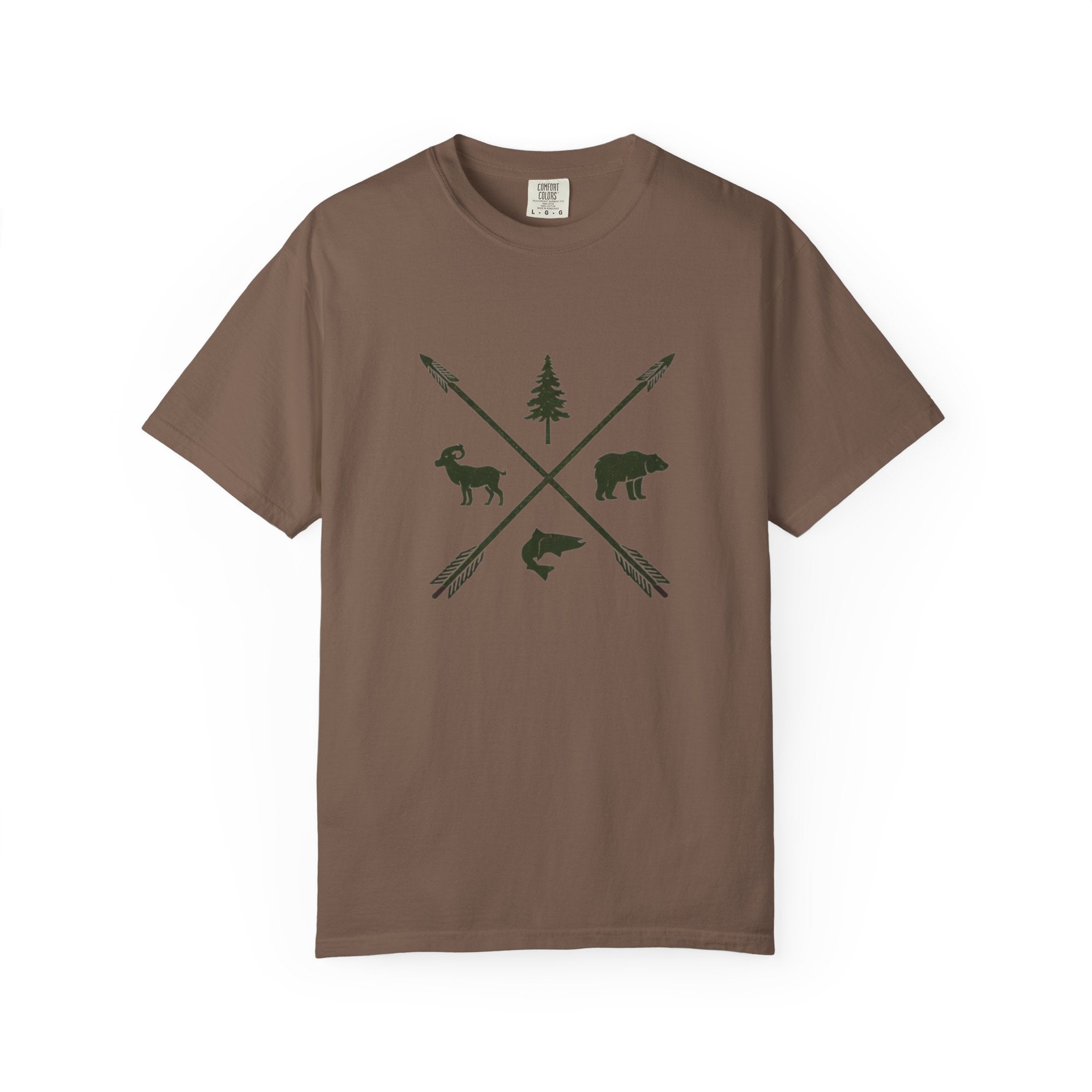 Outdoor Adventure T-Shirt | Forest Wildlife Arrows Design