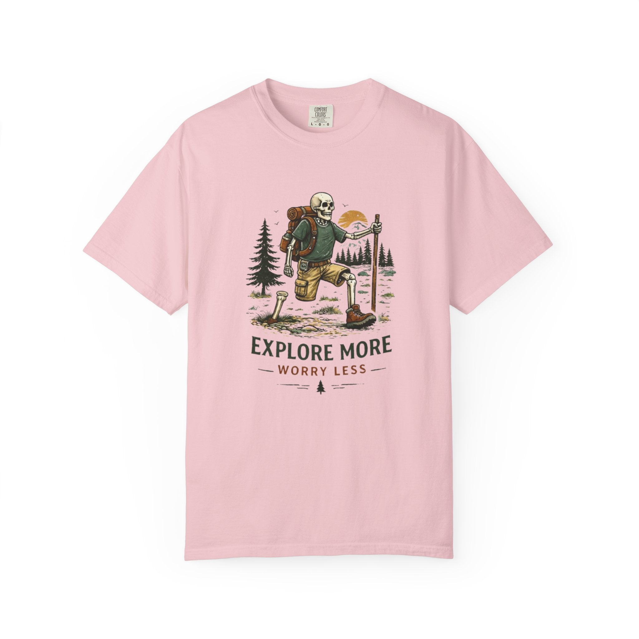 Explore More Worry Less T-Shirt | Adventure Hiking Graphic Tee