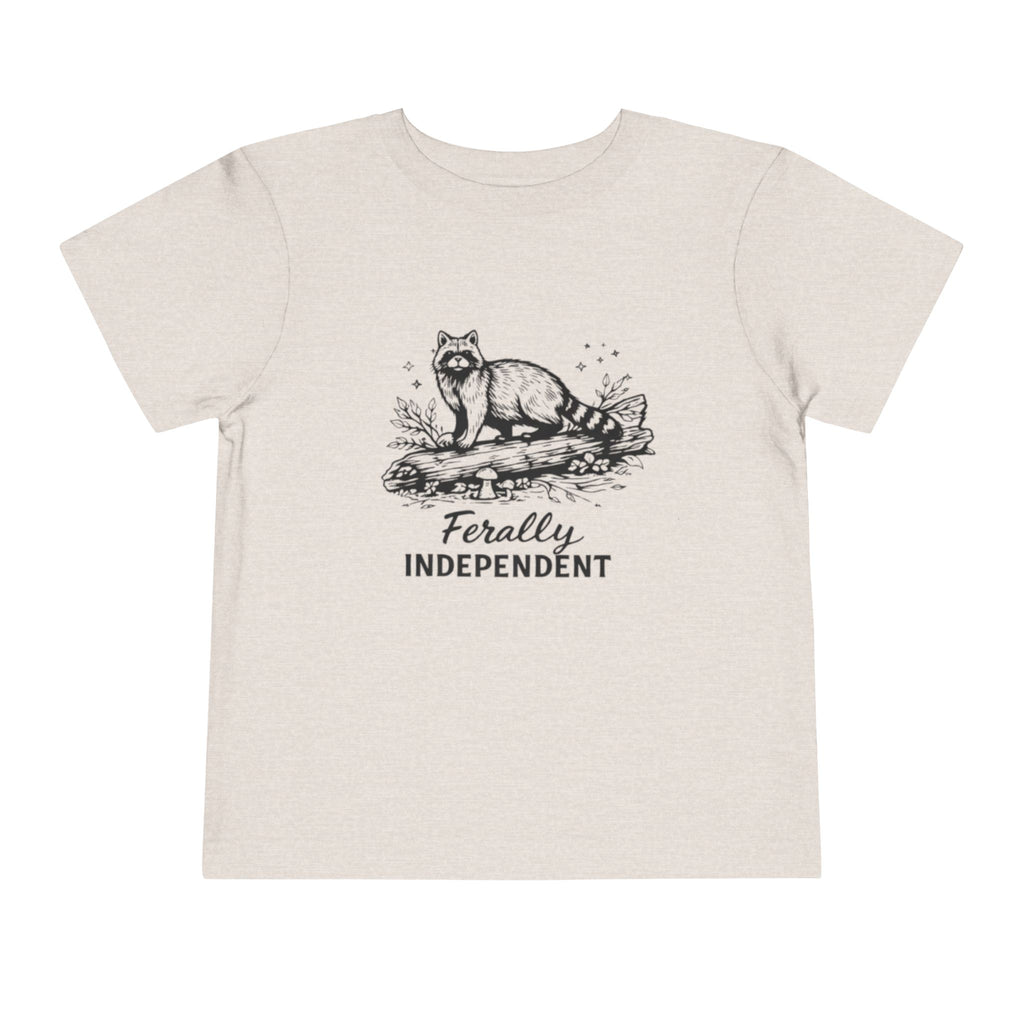 Toddler Tee | "Ferally Independent" Raccoon Graphic Kids Shirt