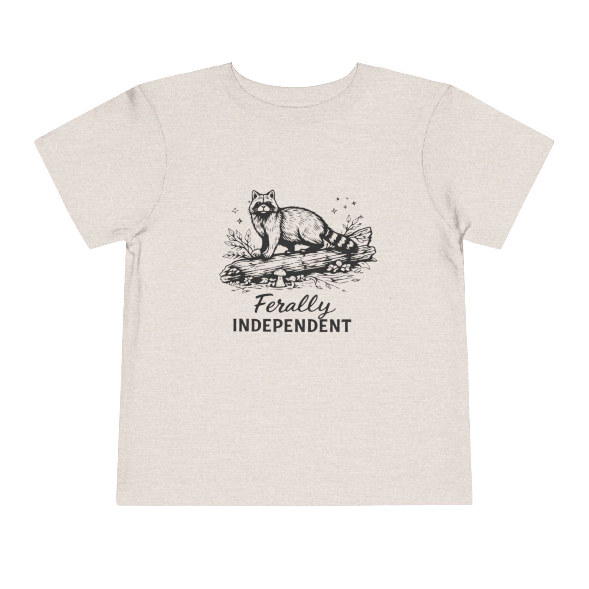 Toddler Tee | "Ferally Independent" Raccoon Graphic Kids Shirt