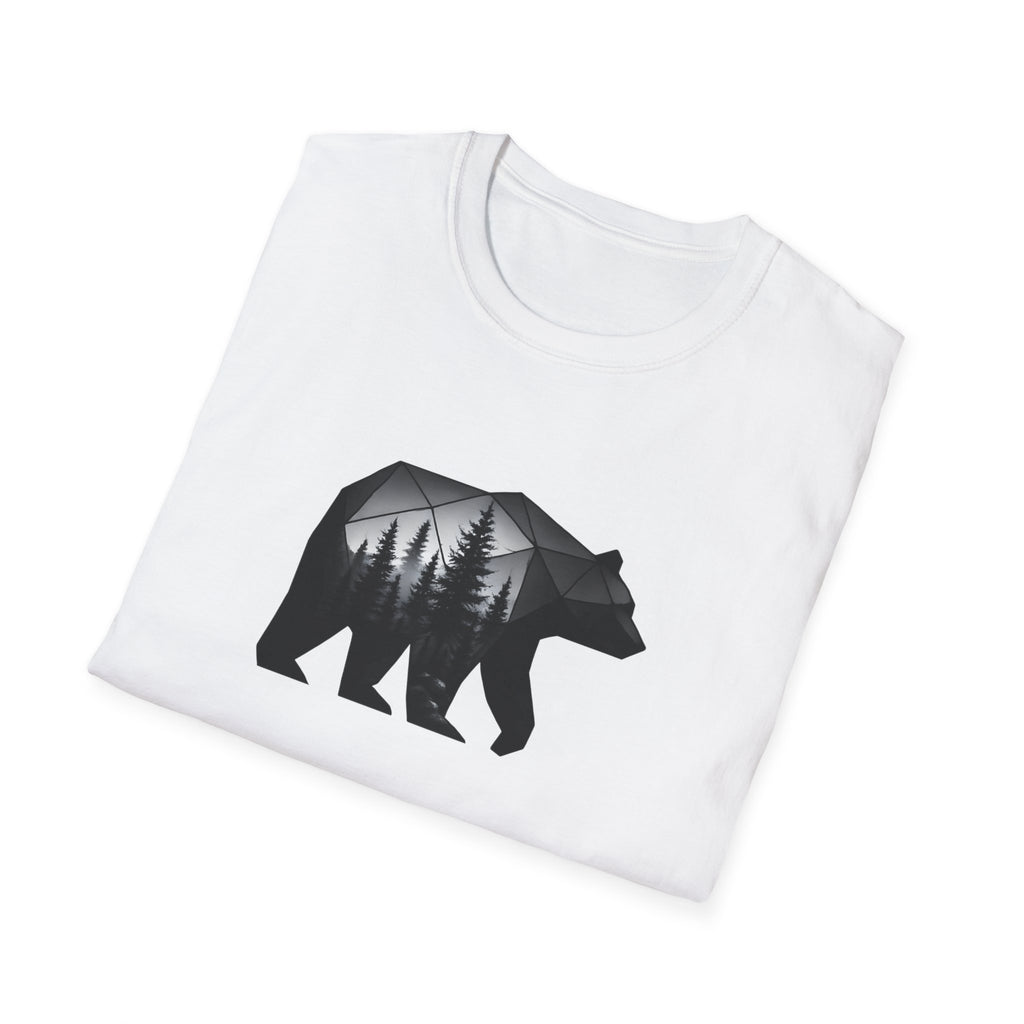 Geometric Bear Forest T-Shirt | Modern Nature Graphic Tee