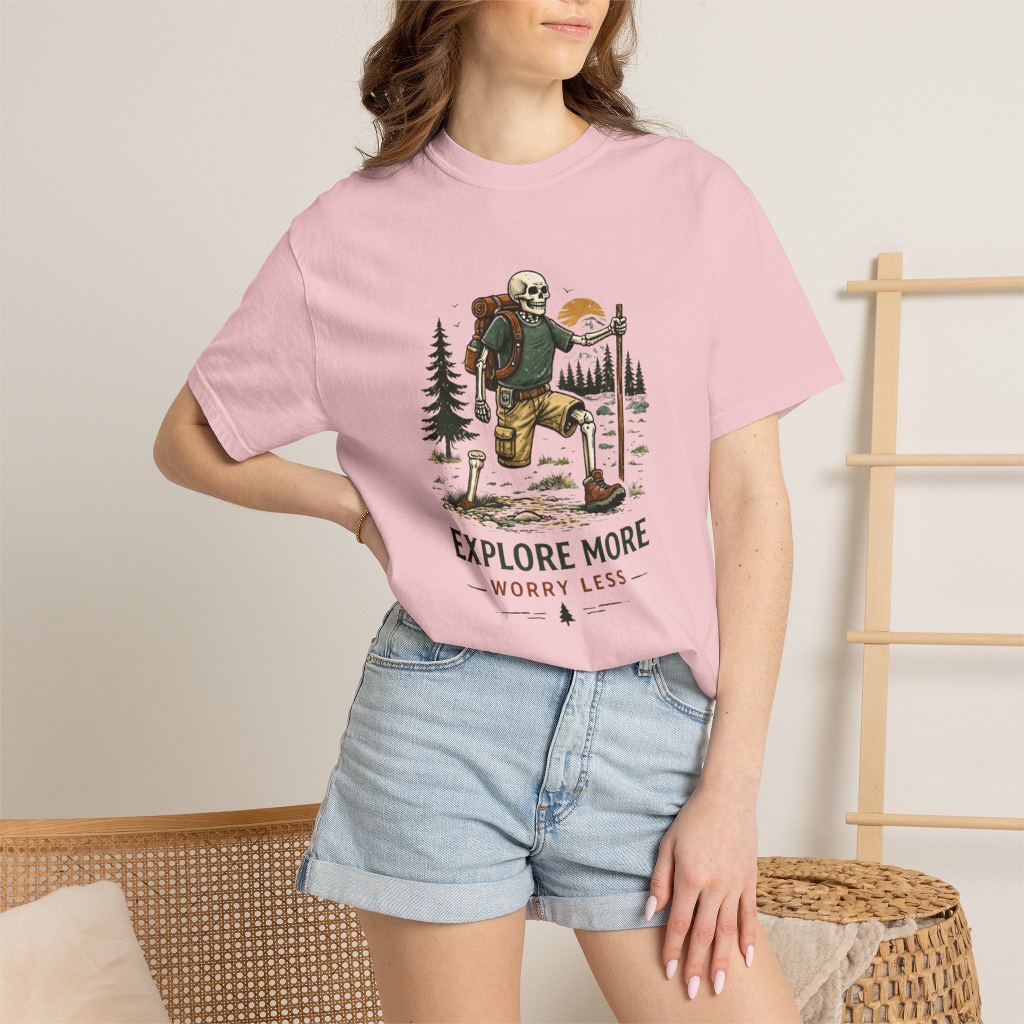 Explore More Worry Less T-Shirt | Adventure Hiking Graphic Tee