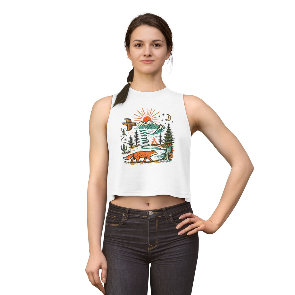 Nature Wilderness Fox Tank Women's Crop Top