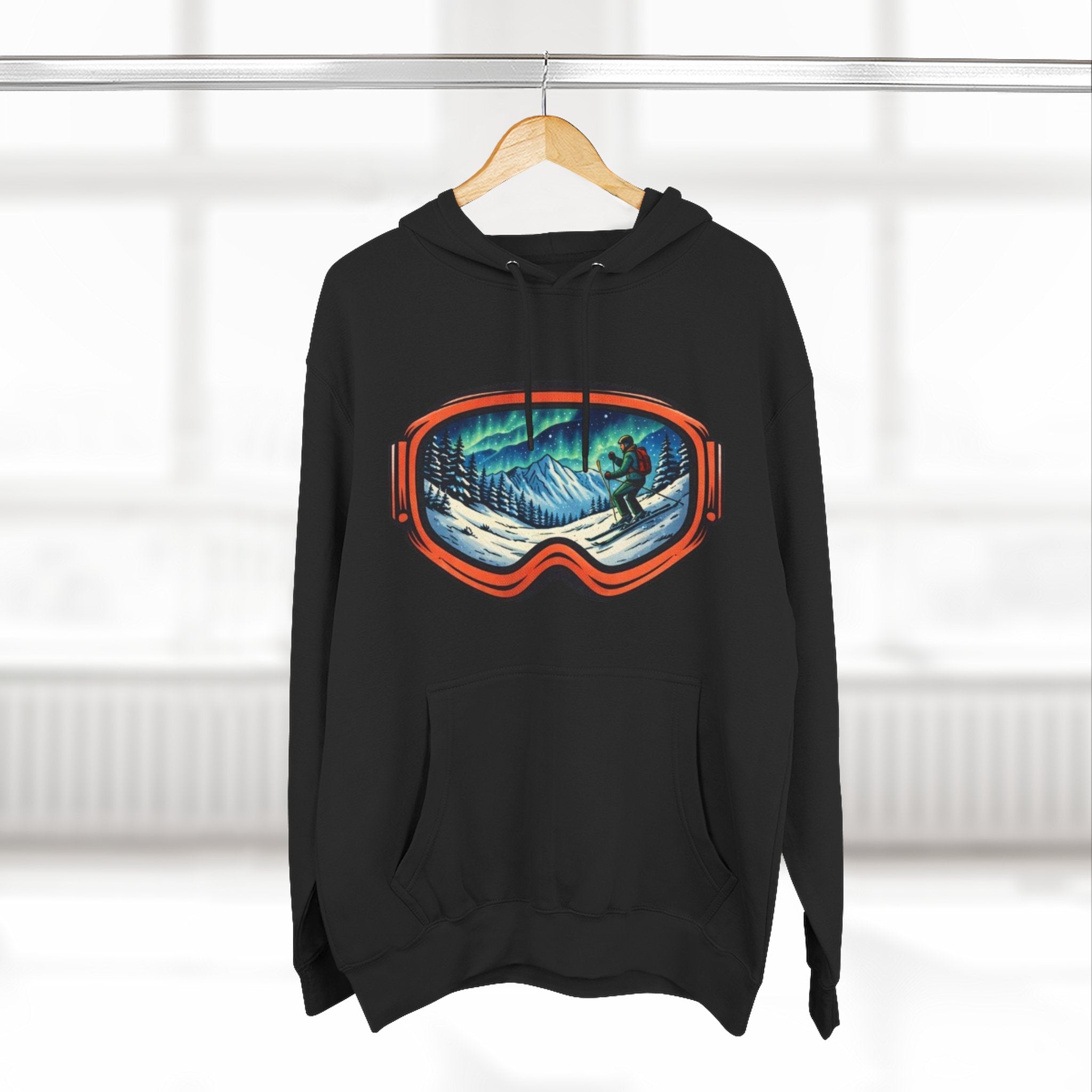 Ski Snowboard Goggles Graphic Hoodie — Mountain Rider Winter Pullover