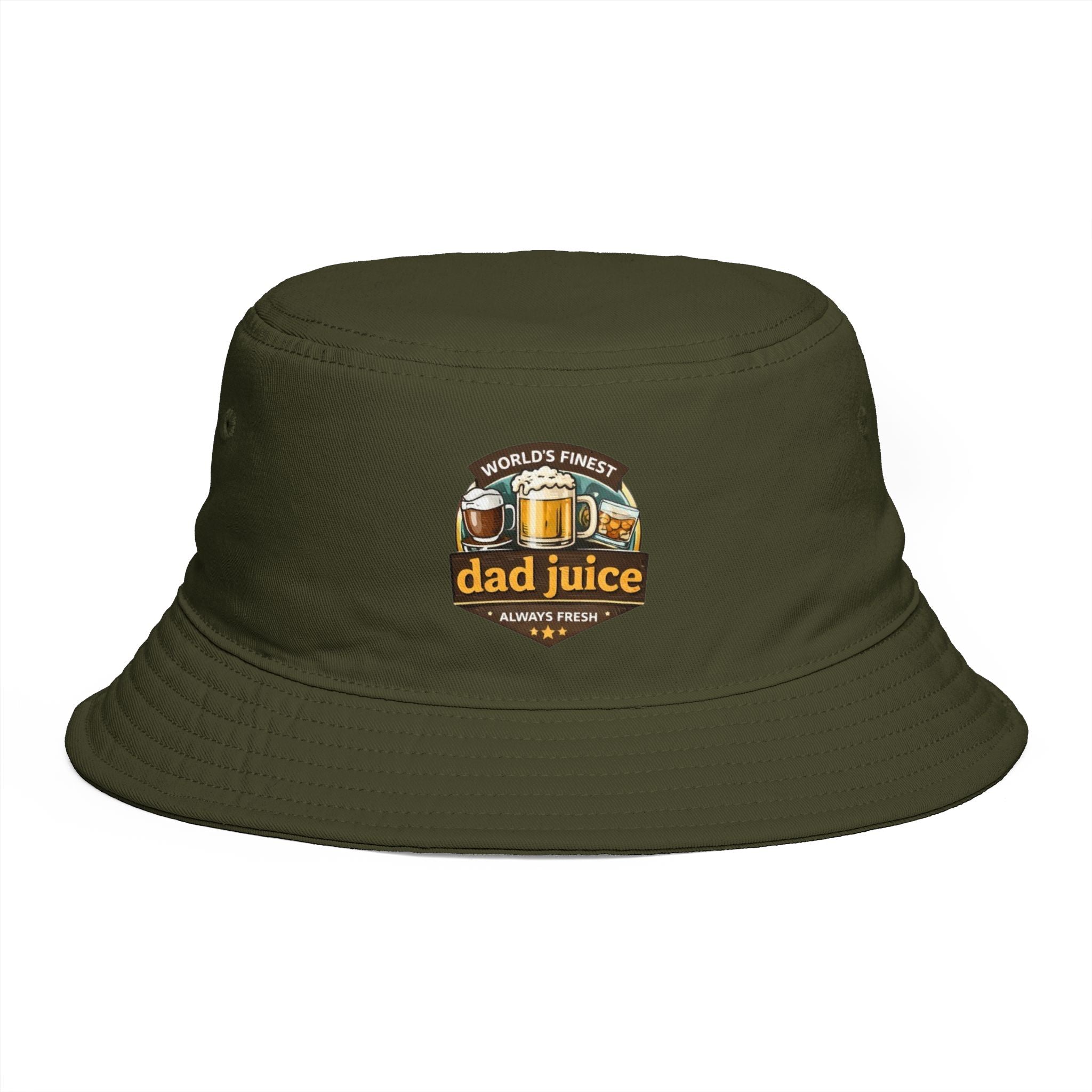 Dad Juice Bucket Hat | "Worlds Finest" Beer Graphic Casual Dad Cap