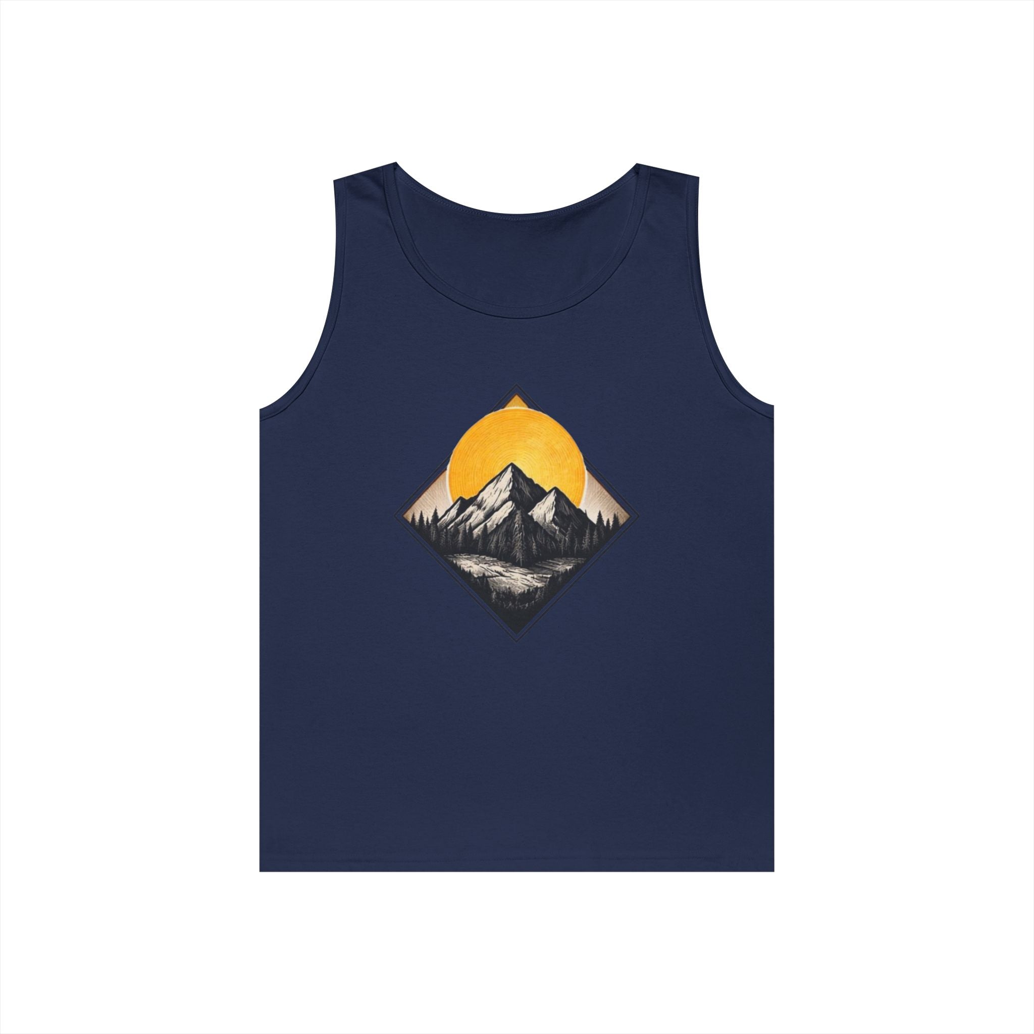 Mountain Explorer Tank Top | Retro Sunset Mountain Graphic