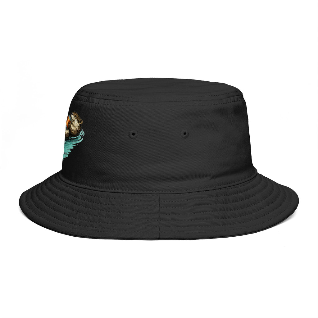 Otter Float Bucket Hat | Cute River Otter Relaxing on Water, Casual Outdoor Sun Hat