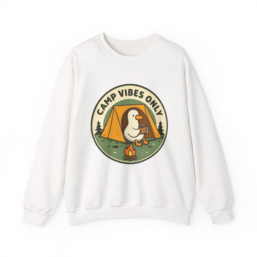 Camp Vibes Crewneck Sweatshirt | Cozy Camping Duck Graphic