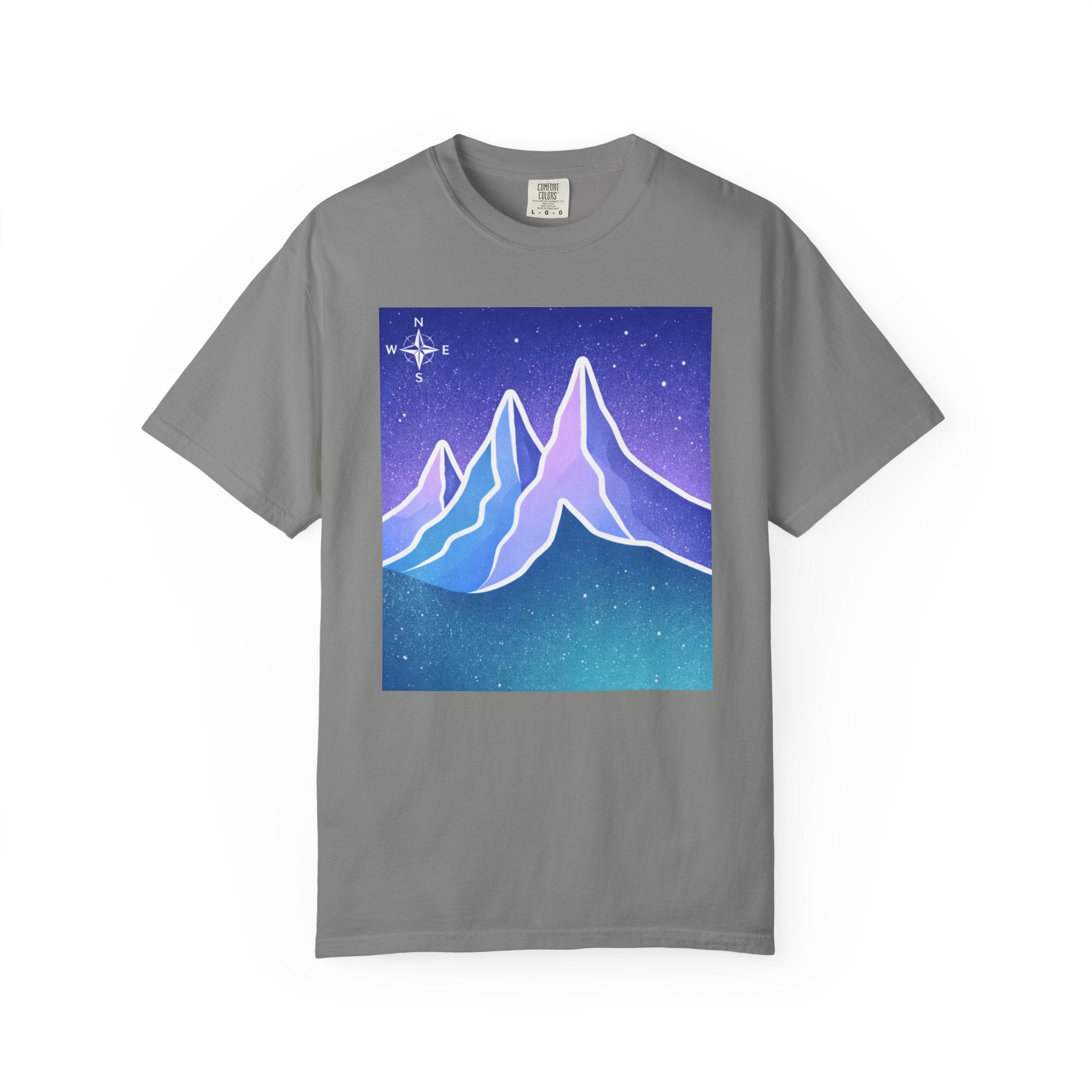 Mountain Night T-Shirt | Neon Retro Mountain Landscape Tee