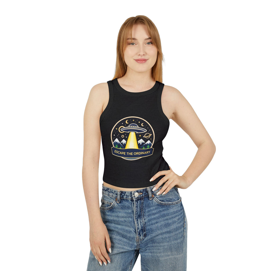 Escape the Ordinary UFO Tank Top | Womens Micro Rib Racer Tank