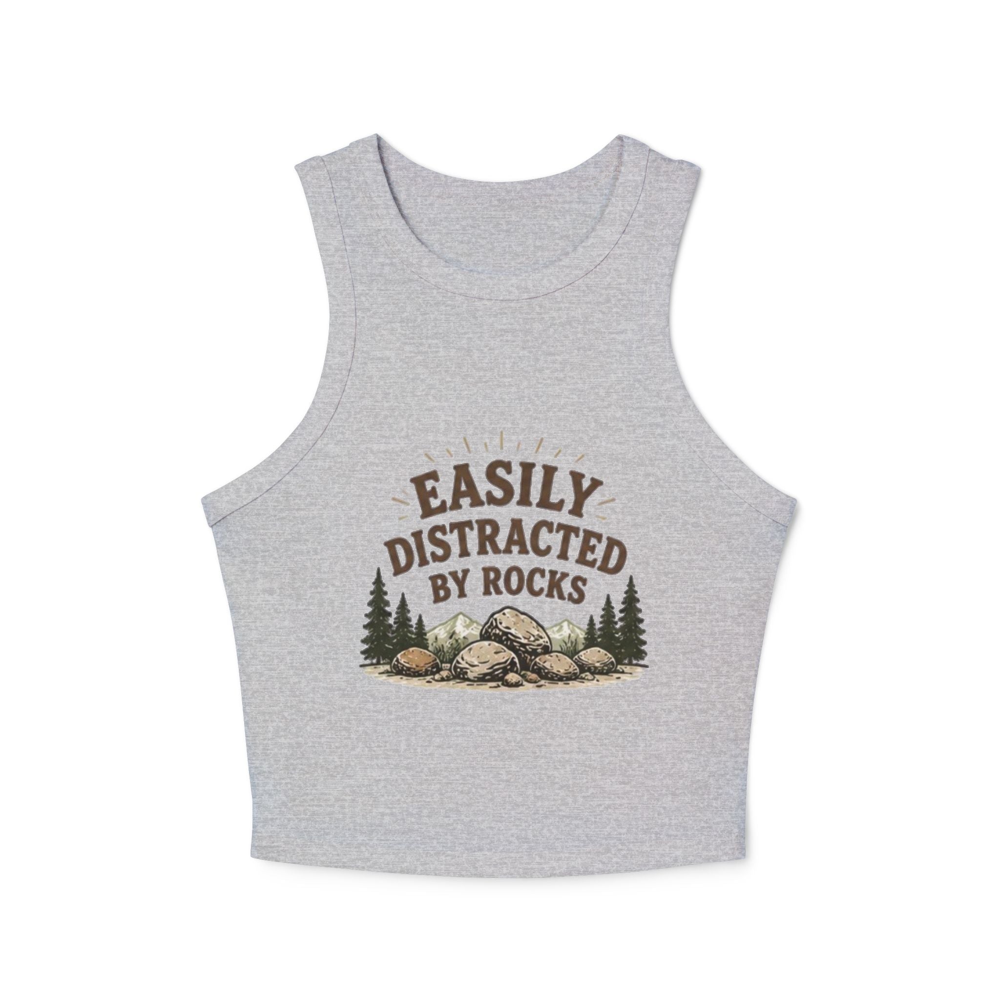Easily Distracted by Rocks Racer Tank Top