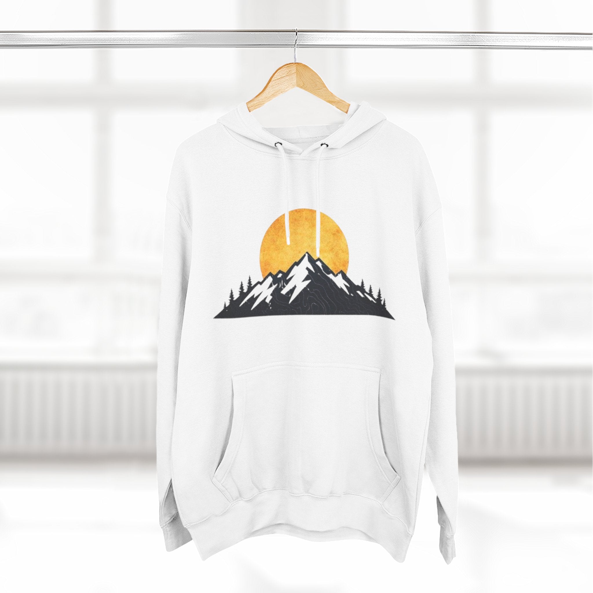Sunset Mountain Hoodie | Minimal Outdoor Graphic Pullover