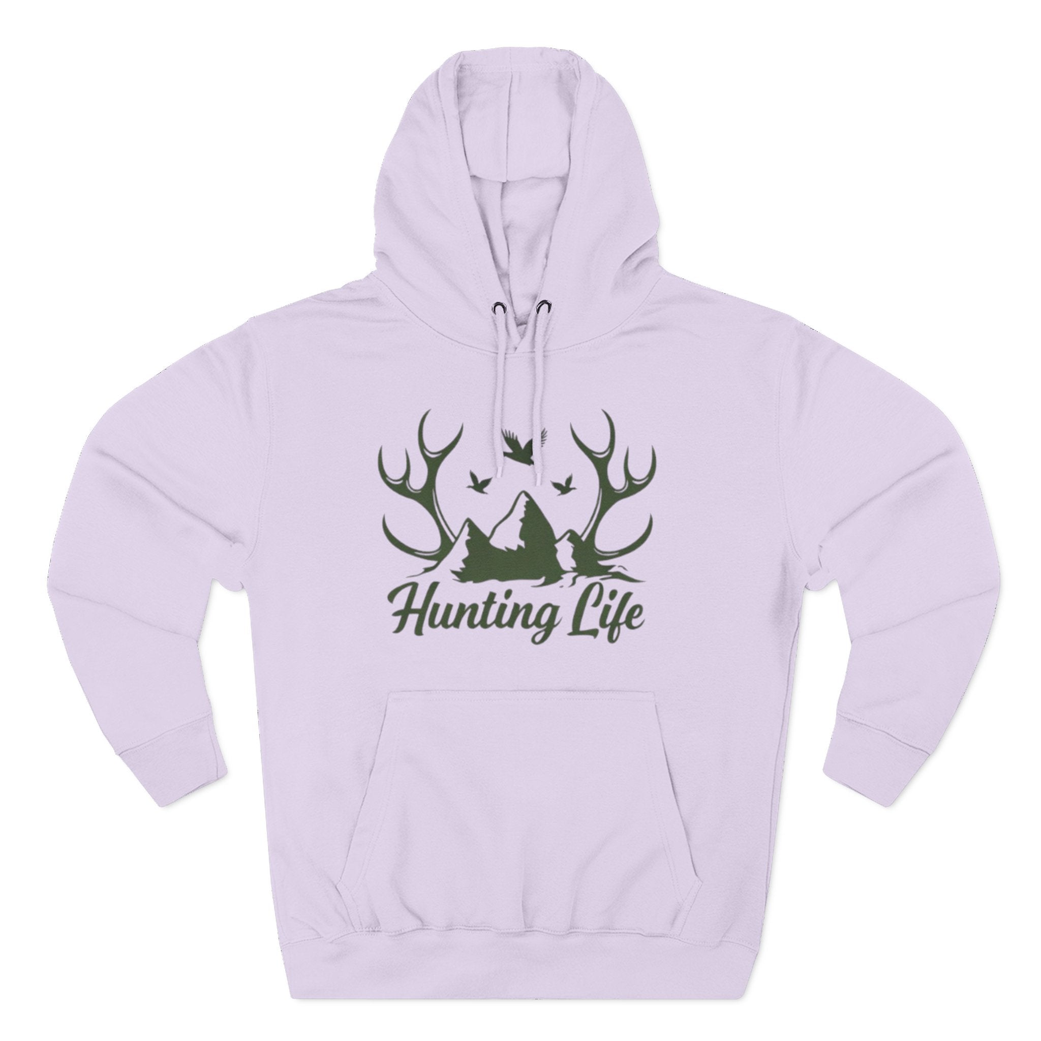 Hunting Life Hoodie | Antler Mountain & Birds Outdoor Hunting Hooded Sweatshirt