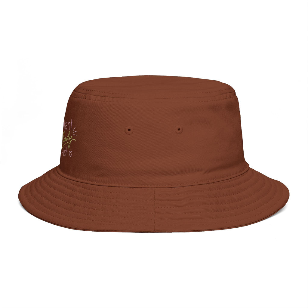 Plant Lady-ish Rust Bucket Hat | Embroidered Macrame Hanger Garden Hat