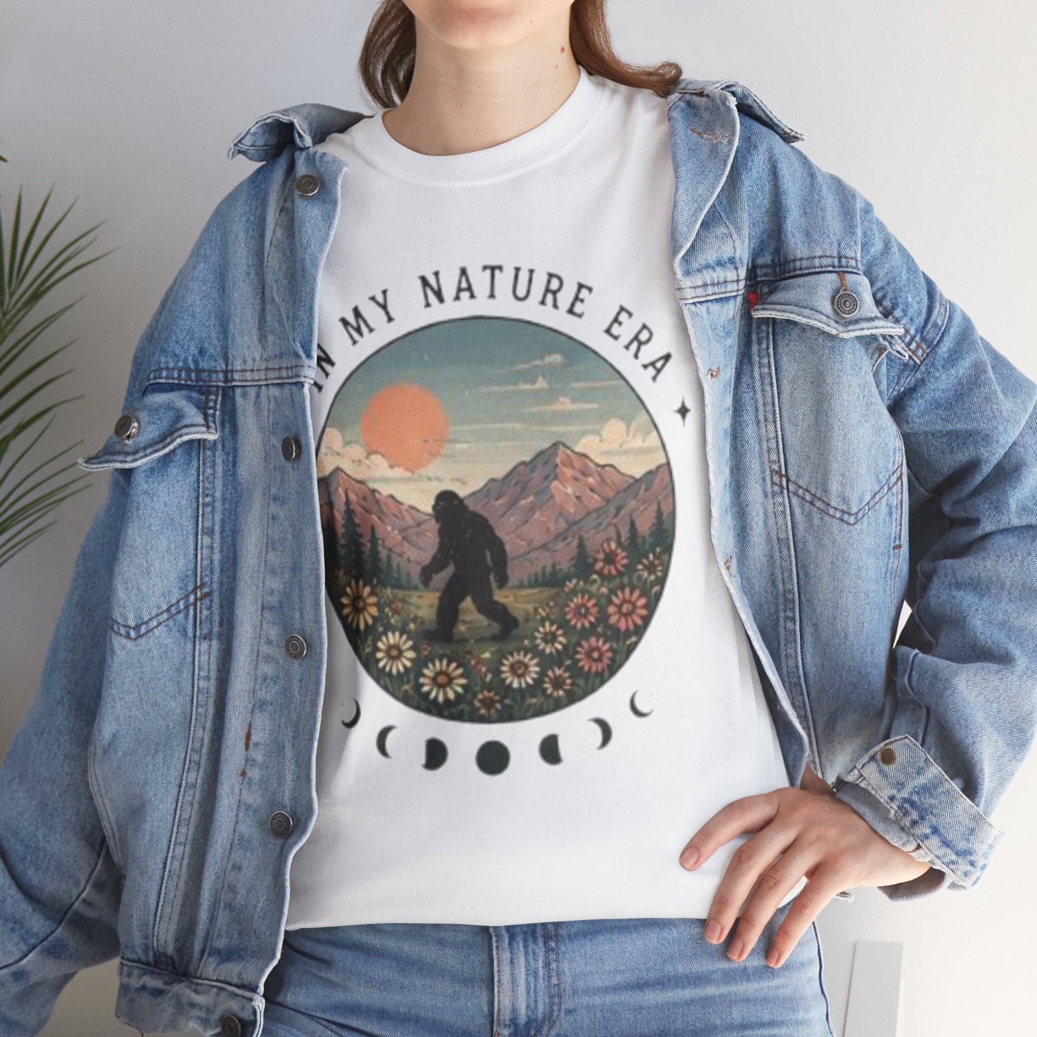 Sasquatch Nature Tee | "In My Nature Era" Mountain & Moon Phase Graphic