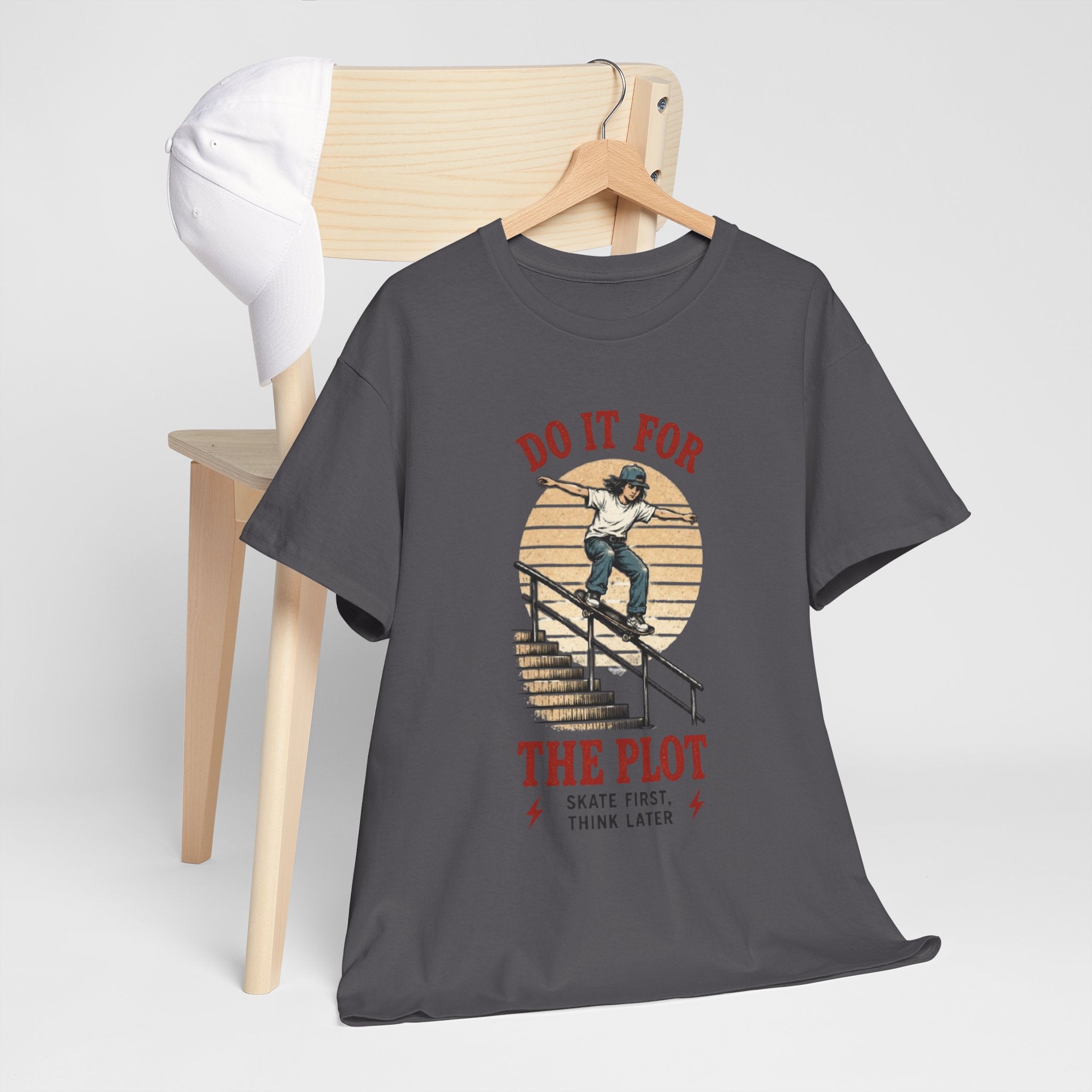 Skate Tee | "Do It For The Plot" Retro Skateboarding Graphic Shirt