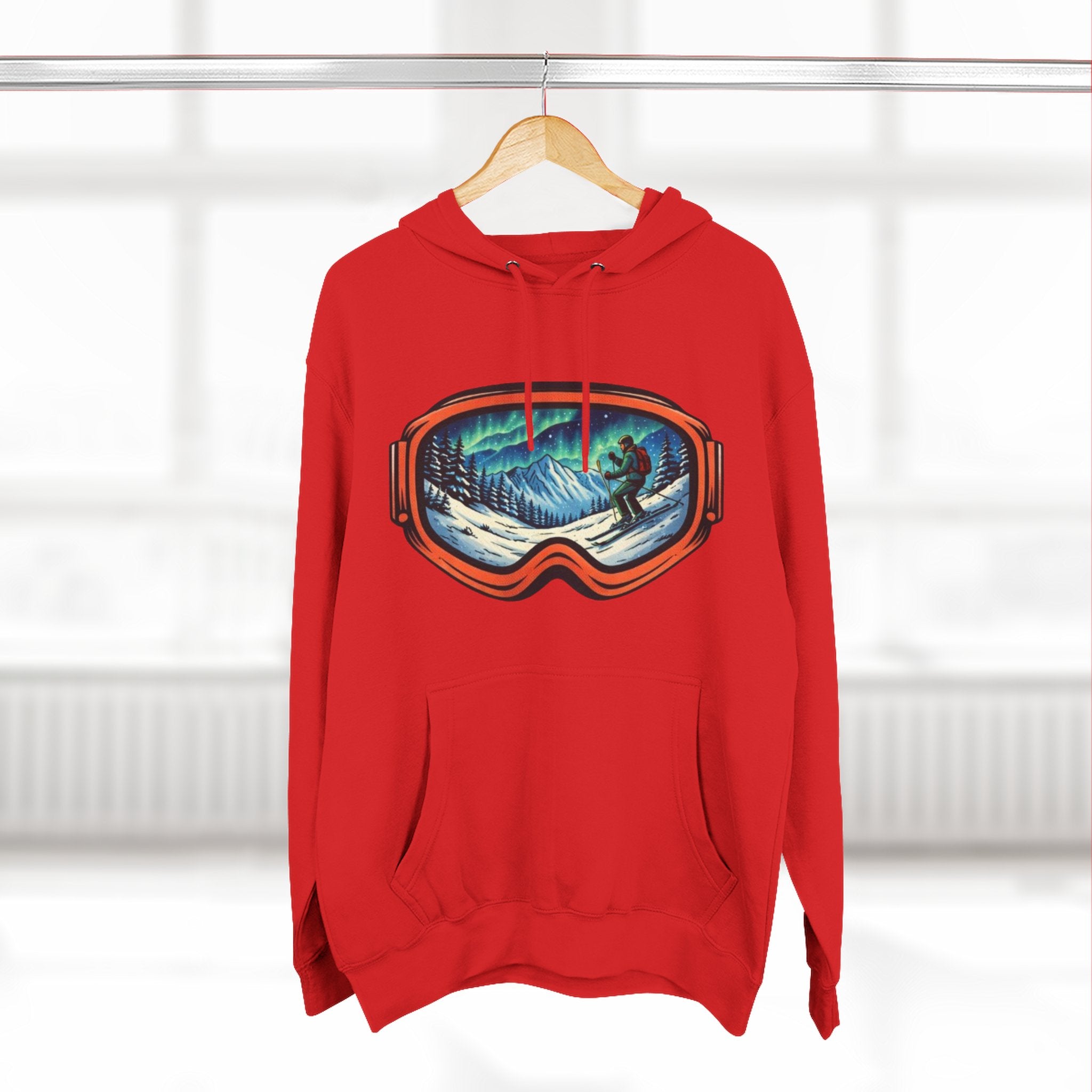 Ski Snowboard Goggles Graphic Hoodie — Mountain Rider Winter Pullover