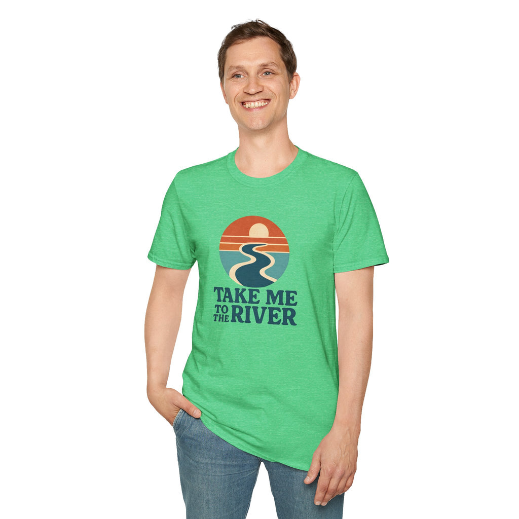 Sunset River Graphic T-Shirt | Scenic Nature Tee for Outdoor Lovers
