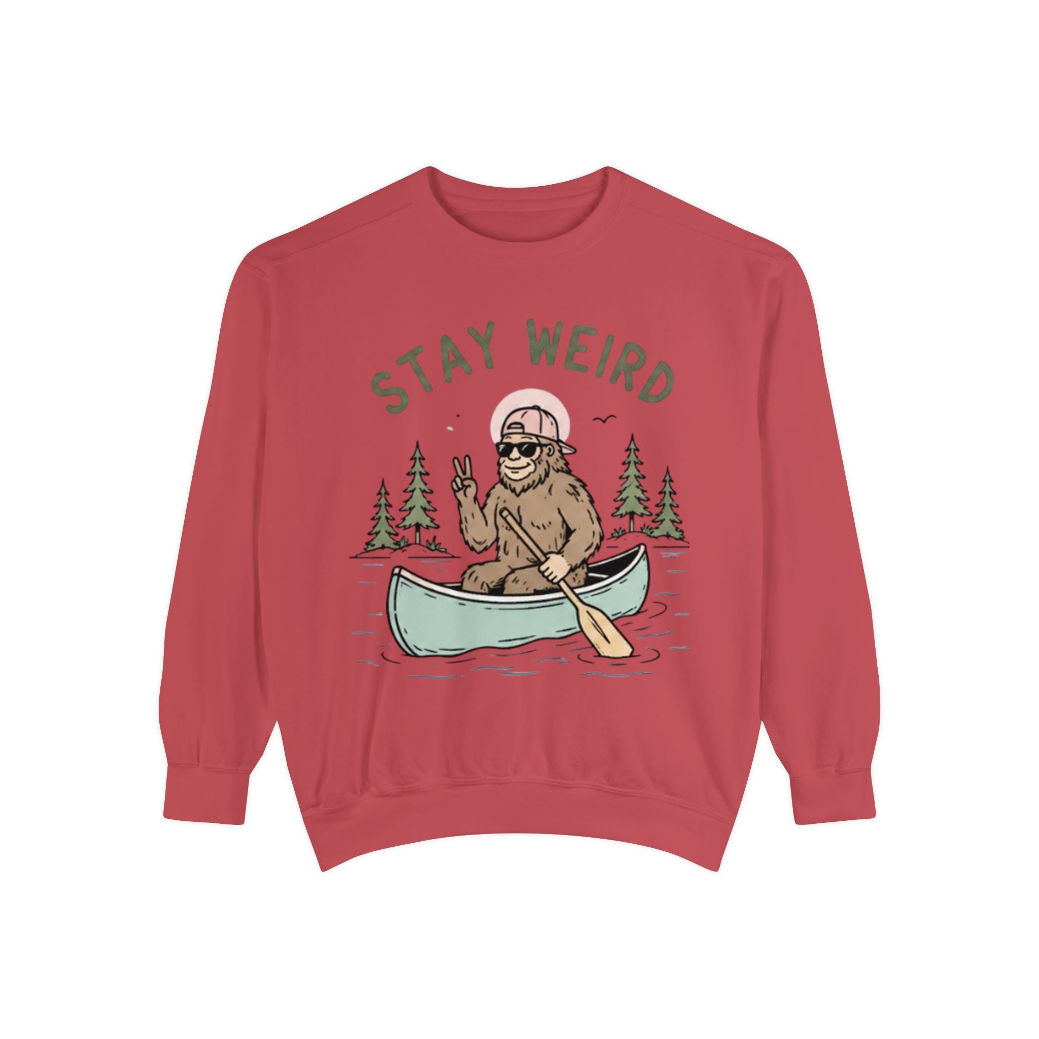 Stay Weird Bigfoot Canoe Sweatshirt