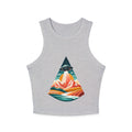 Ribbed Racer Tank Top | Retro UFO Mountain Graphic
