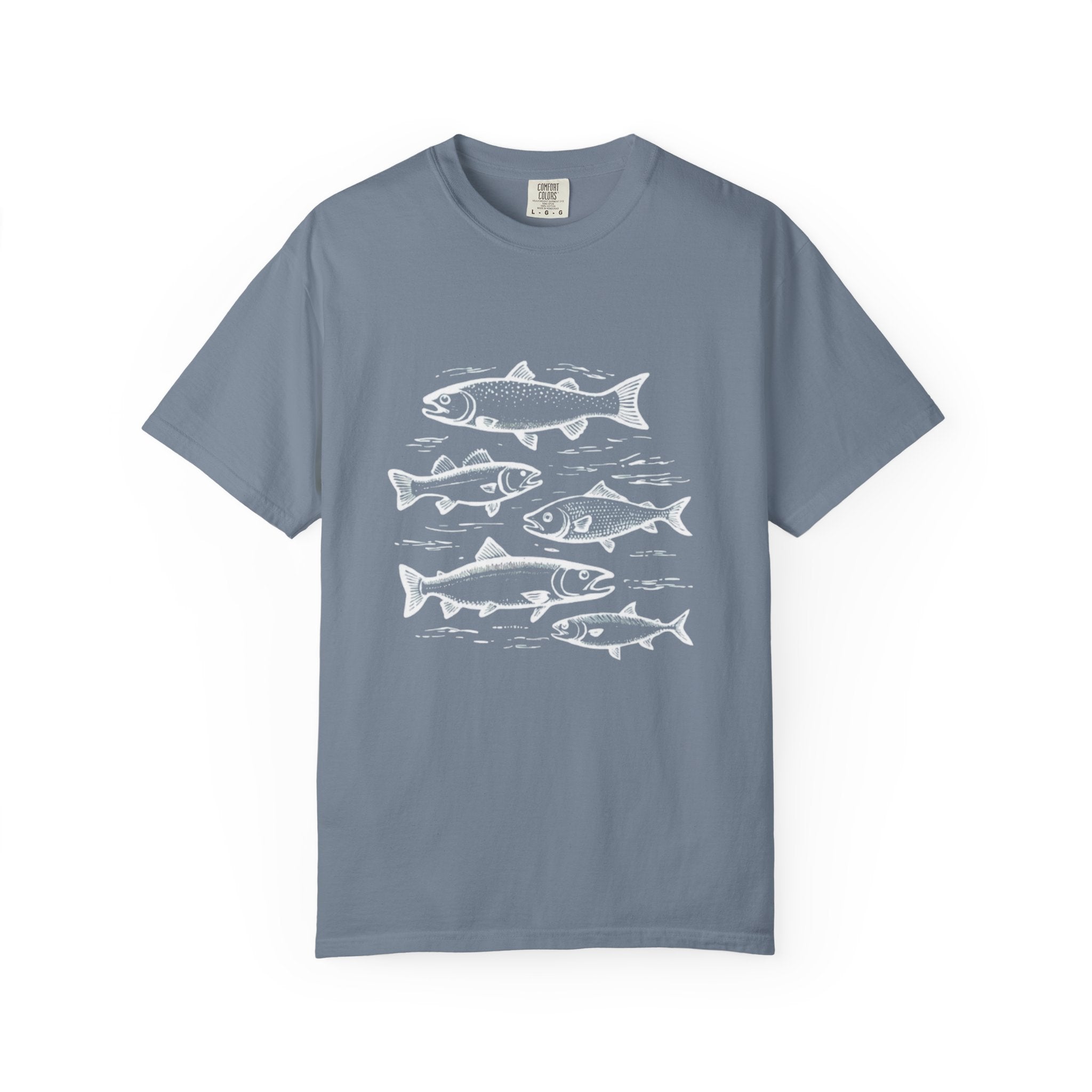 Fish Collection Garment-Dyed T-Shirt | Simple Marine Design