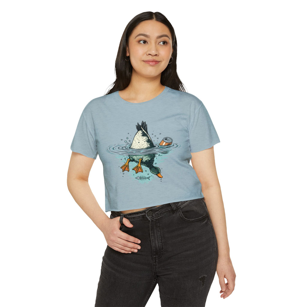 Womens Festival Crop Top | Duck Bottoms Up Funny Graphic