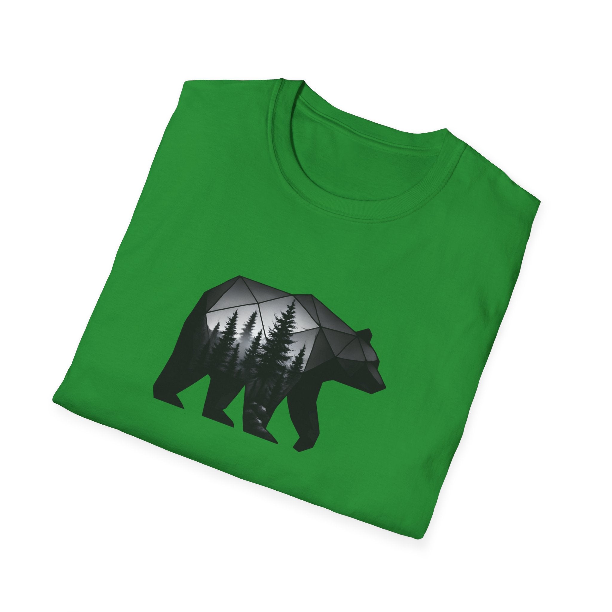 Geometric Bear Forest T-Shirt | Modern Nature Graphic Tee
