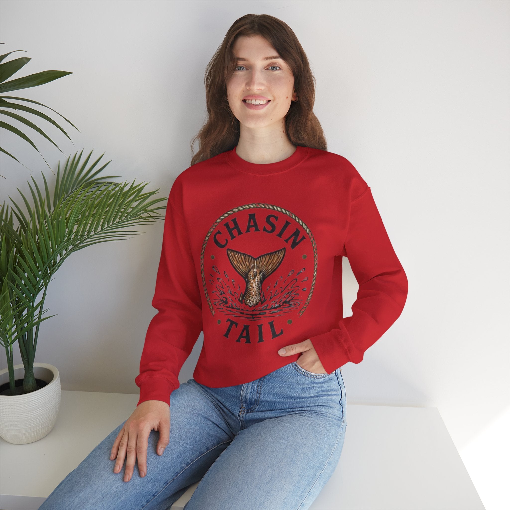 Crewneck Sweatshirt | "Chasin Tail" Fish Tail Graphic